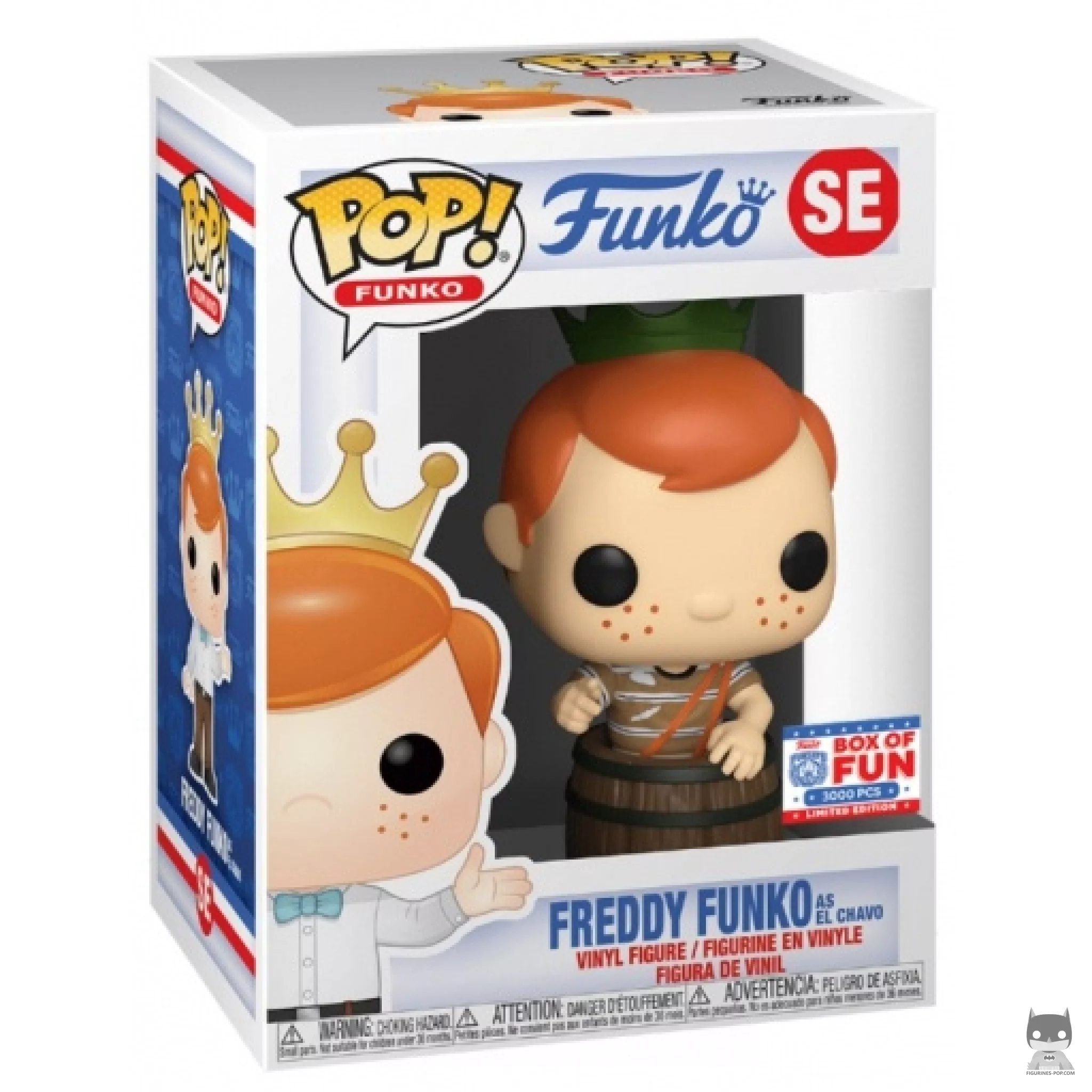 Figura Funko Pop! Freddy Funko como El Chavo en su caja