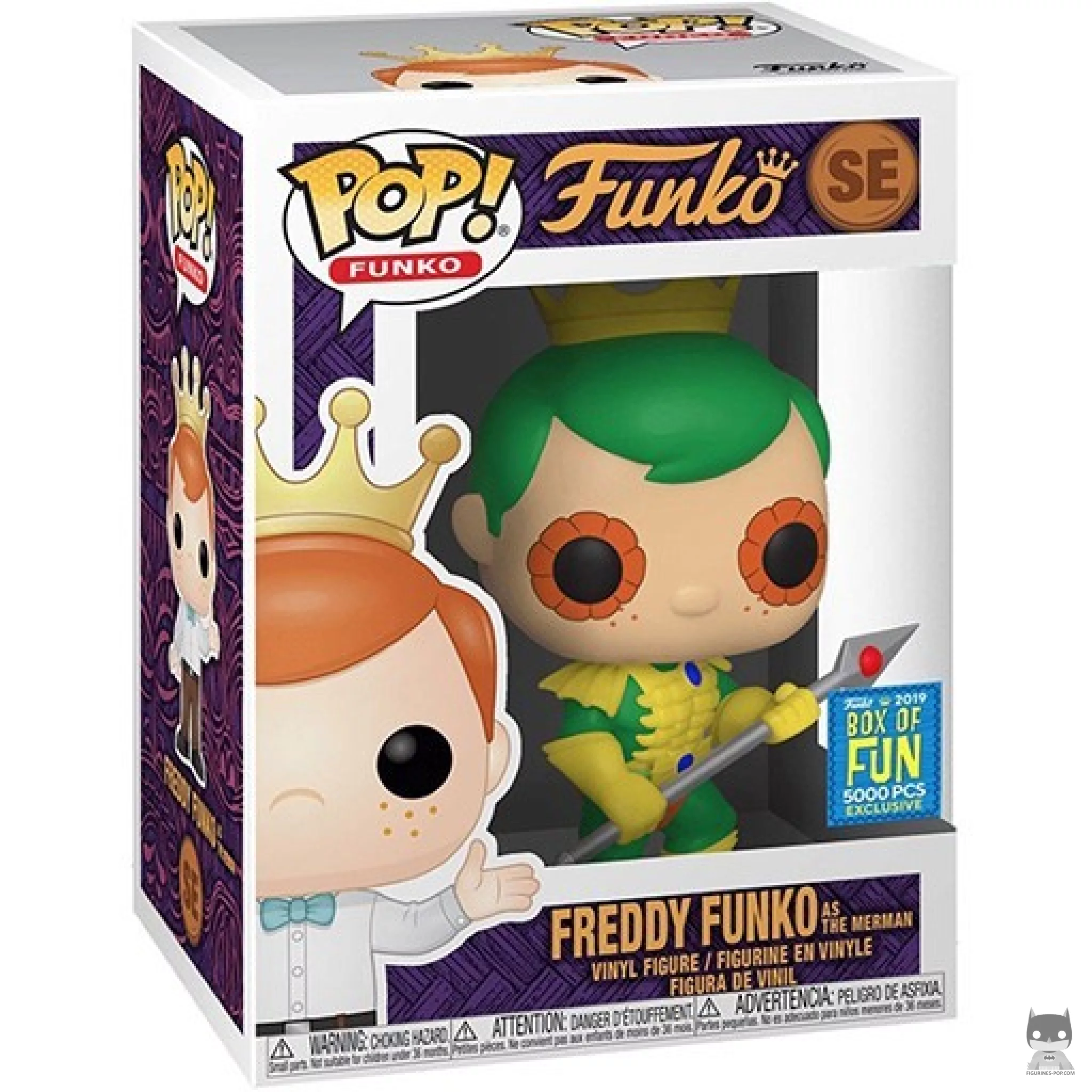 Figura Funko Pop! Freddy Funko como el Hombre Sirena en su caja