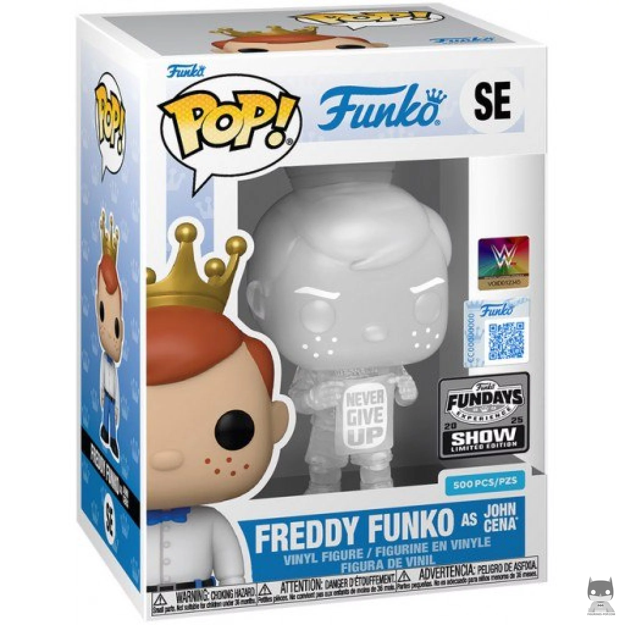 Figura Funko Pop! Freddy Funko como John Cena (Never Give Up) (Translúcido) en su caja