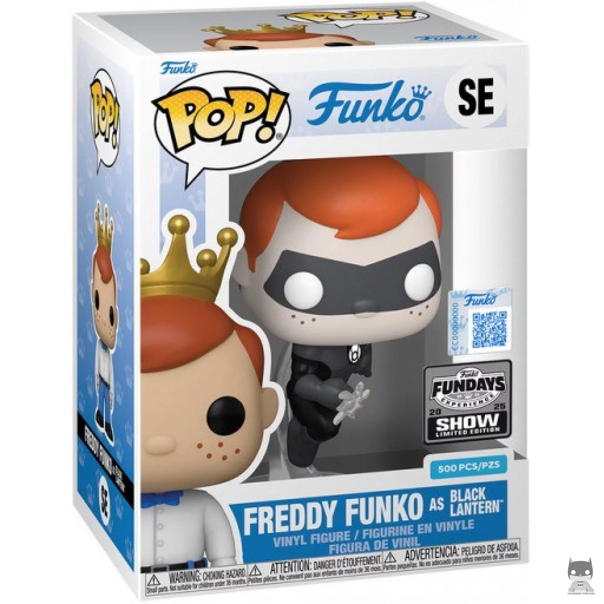 Figura Funko Pop! Freddy Funko como Linterna Negra en su caja