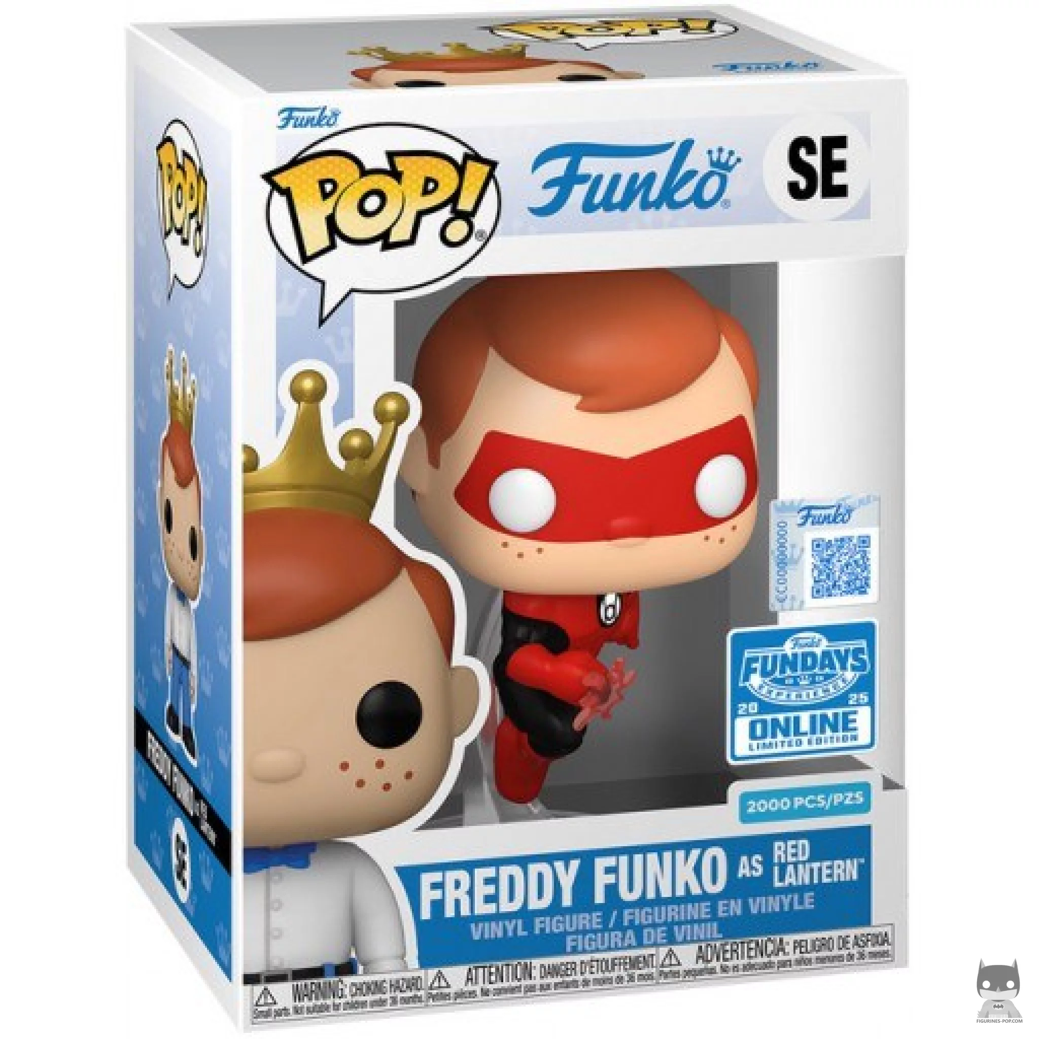 Figura Funko Pop! Freddy Funko como Linterna Roja en su caja