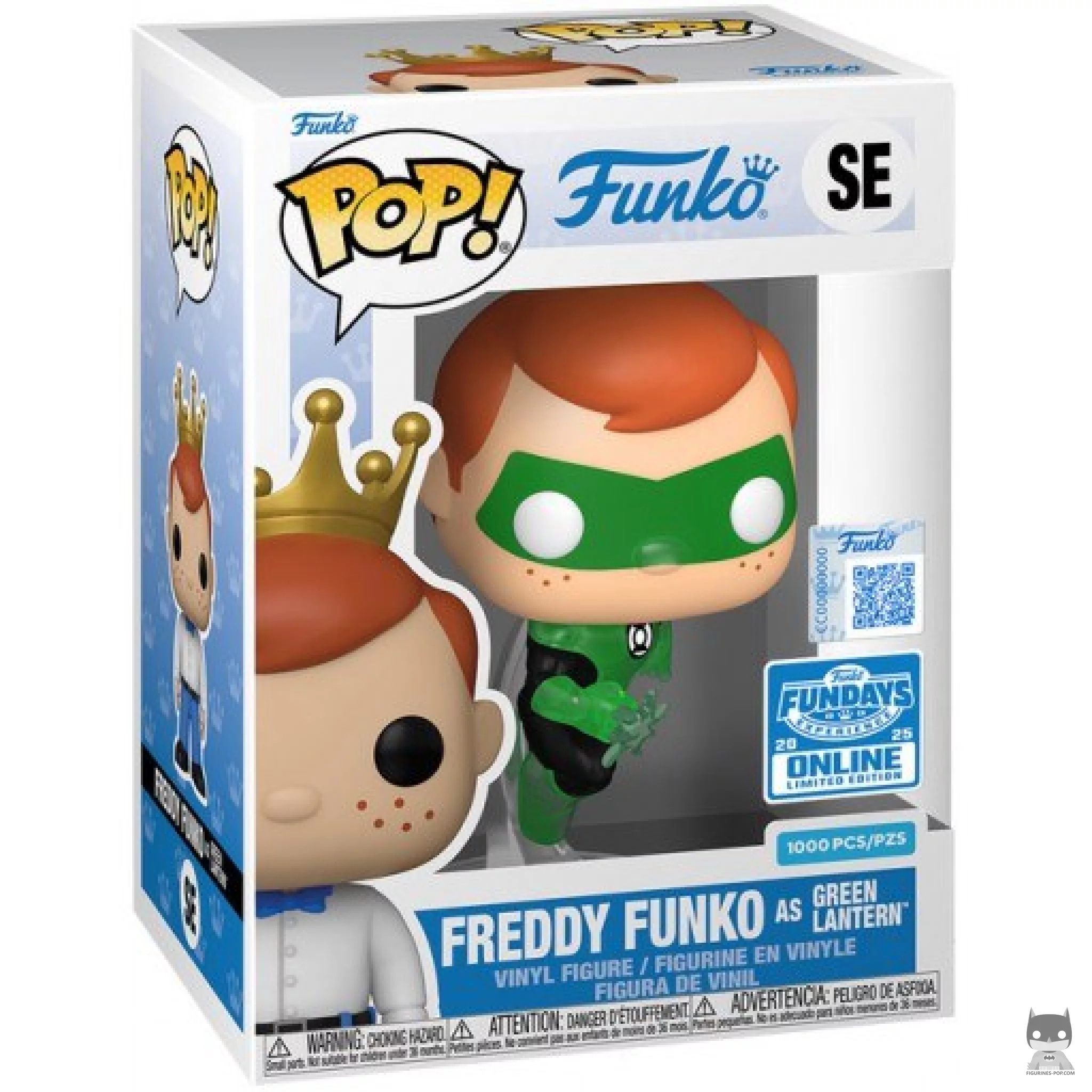 Figura Funko Pop! Freddy Funko como Linterna Verde (Translúcido) en su caja