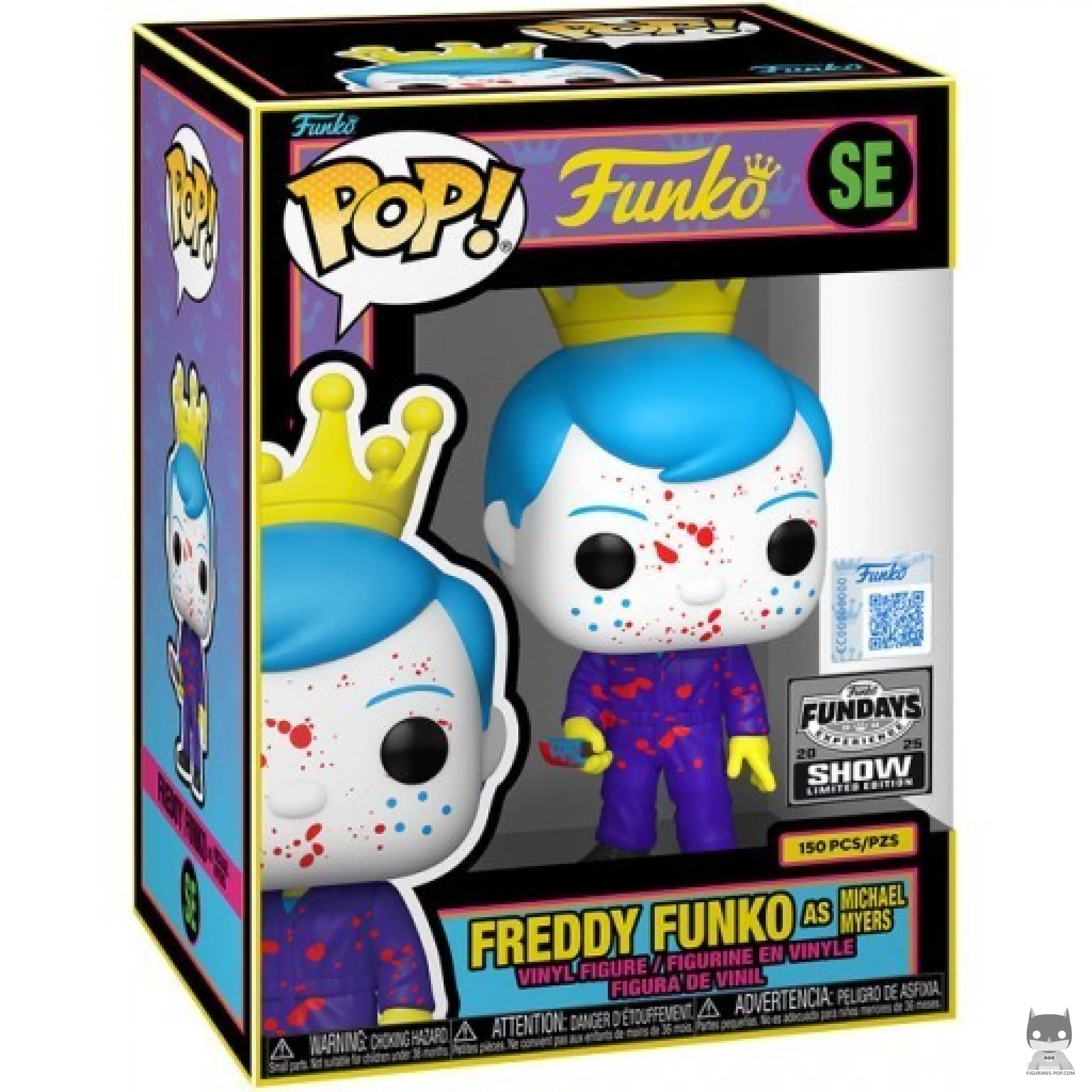 Figura Funko Pop! Freddy Funko como Michael Myers (Luz negra) en su caja