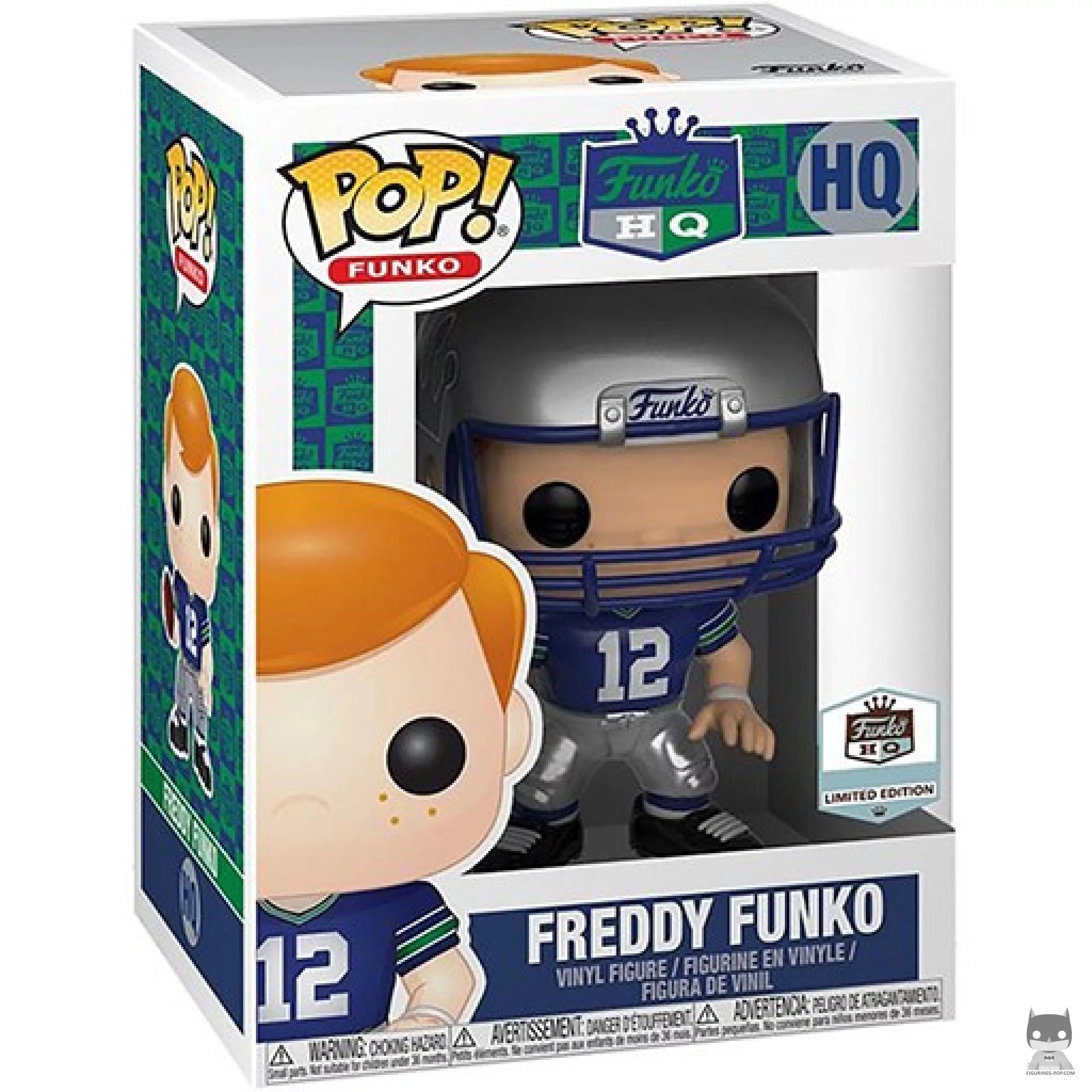 Figura Funko Pop! Freddy Funko como Seahawks retro en su caja