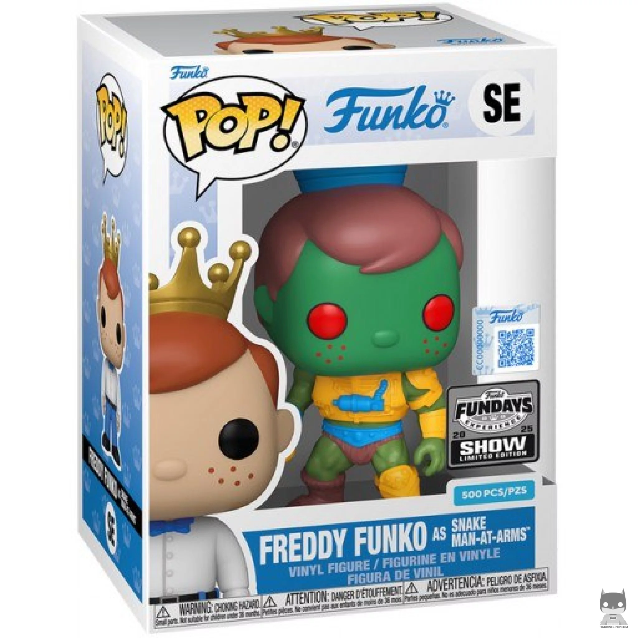Figura Funko Pop! Freddy Funko como Snake Man-at-Arms en su caja