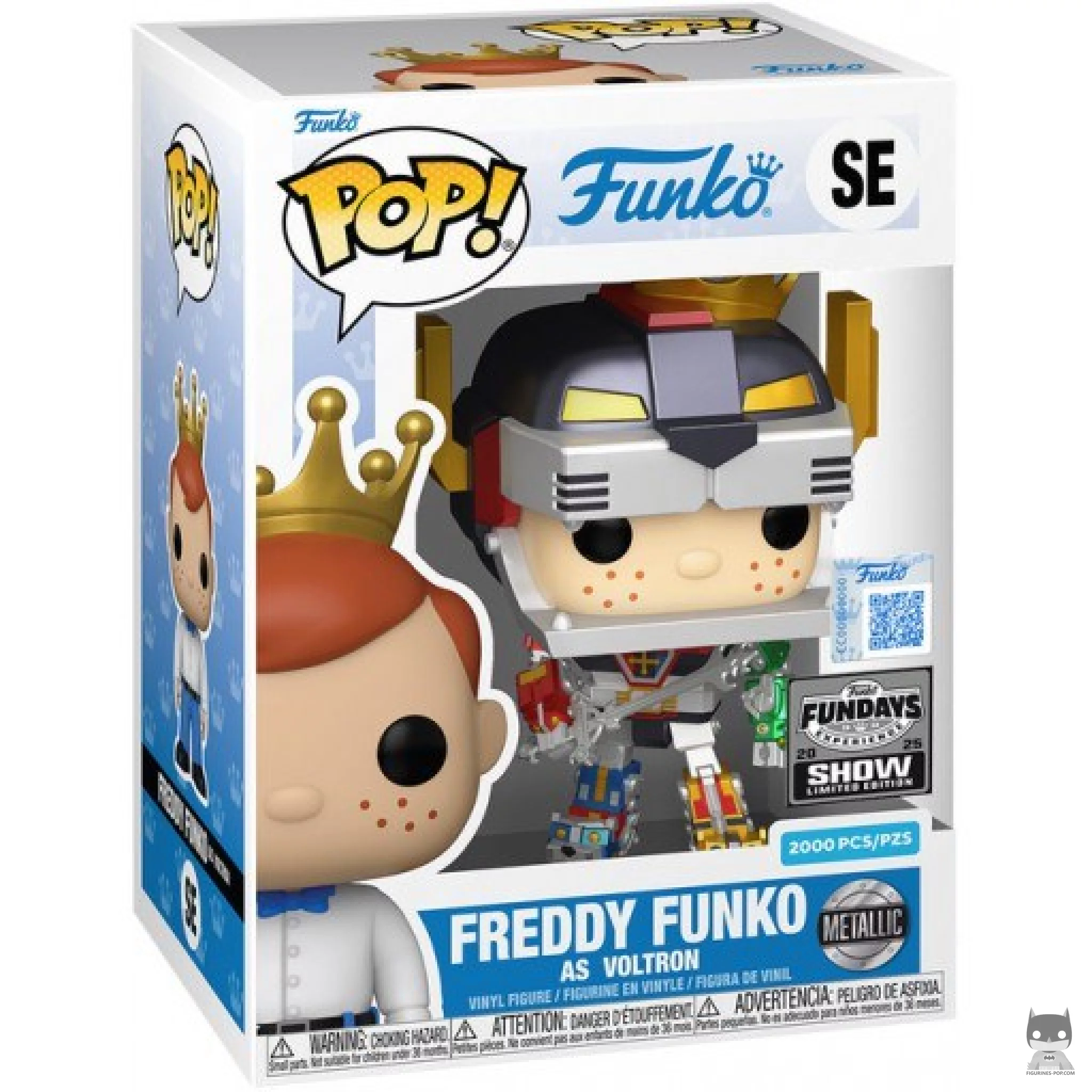 Figura Funko Pop! Freddy Funko como Voltron (Metalizado) en su caja