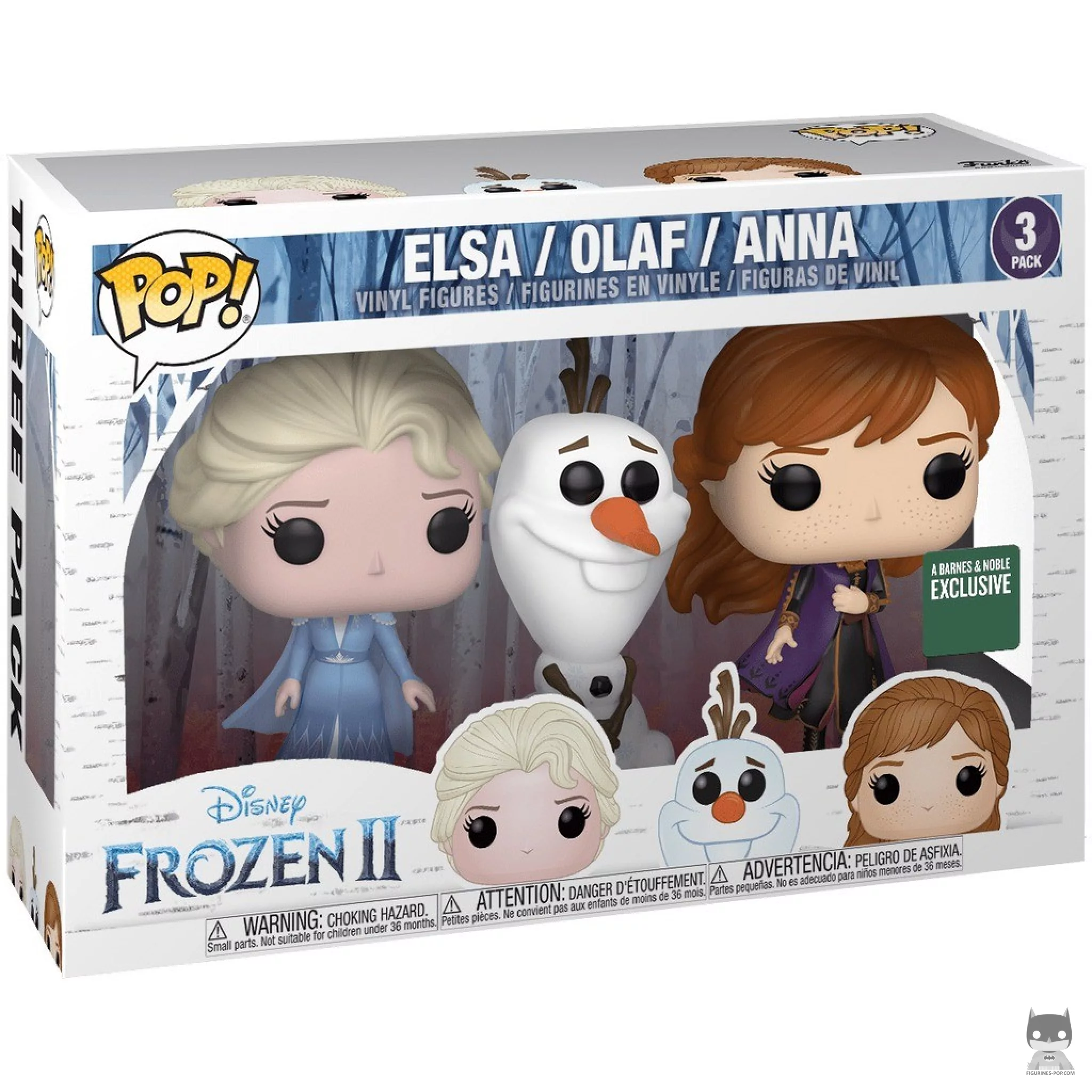 Figura Funko Pop! Elsa, Olaf & Anna en su caja