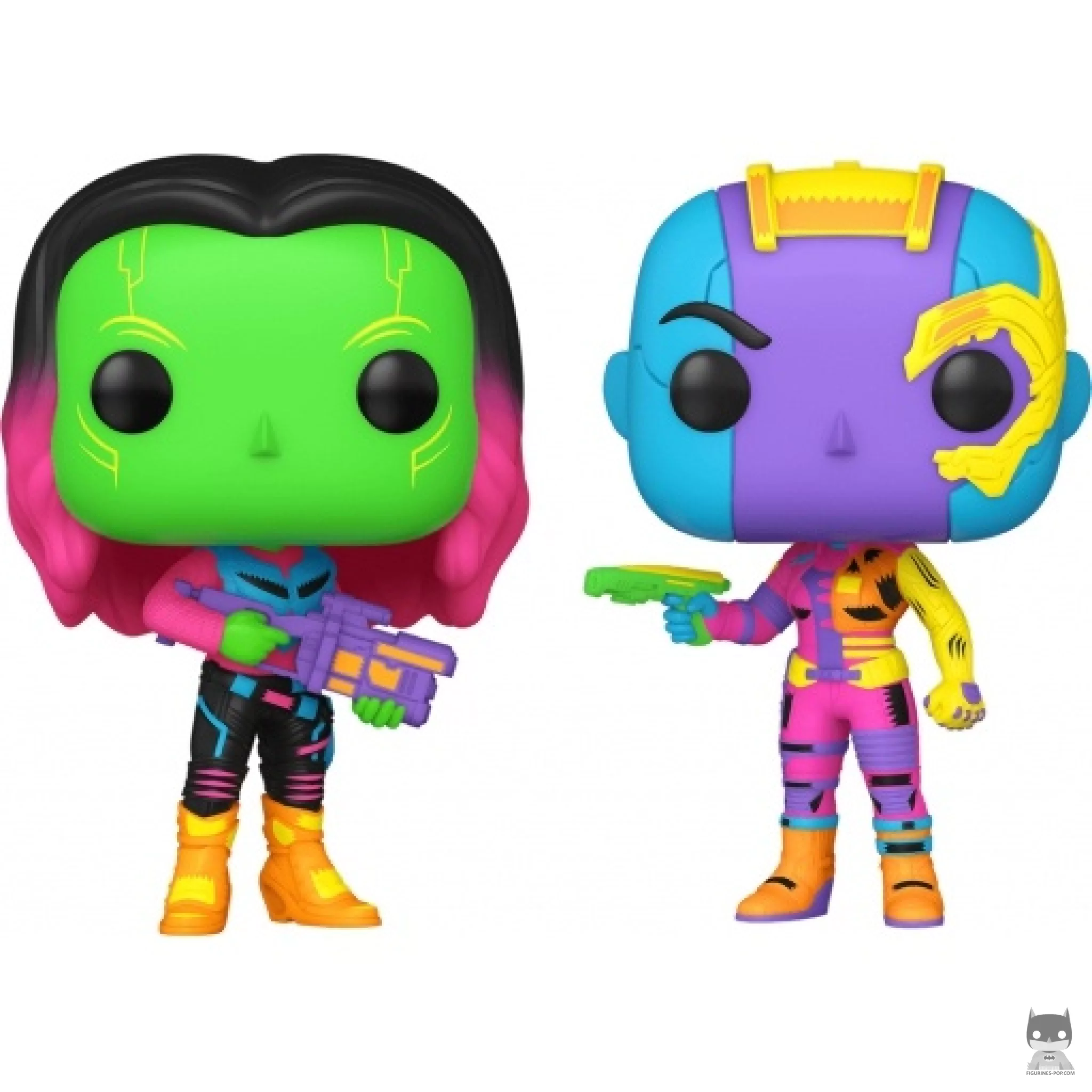 Figura Funko Pop! Gamora & Nebula (Luz negra) (Guardianes de la Galaxia Vol. 2)