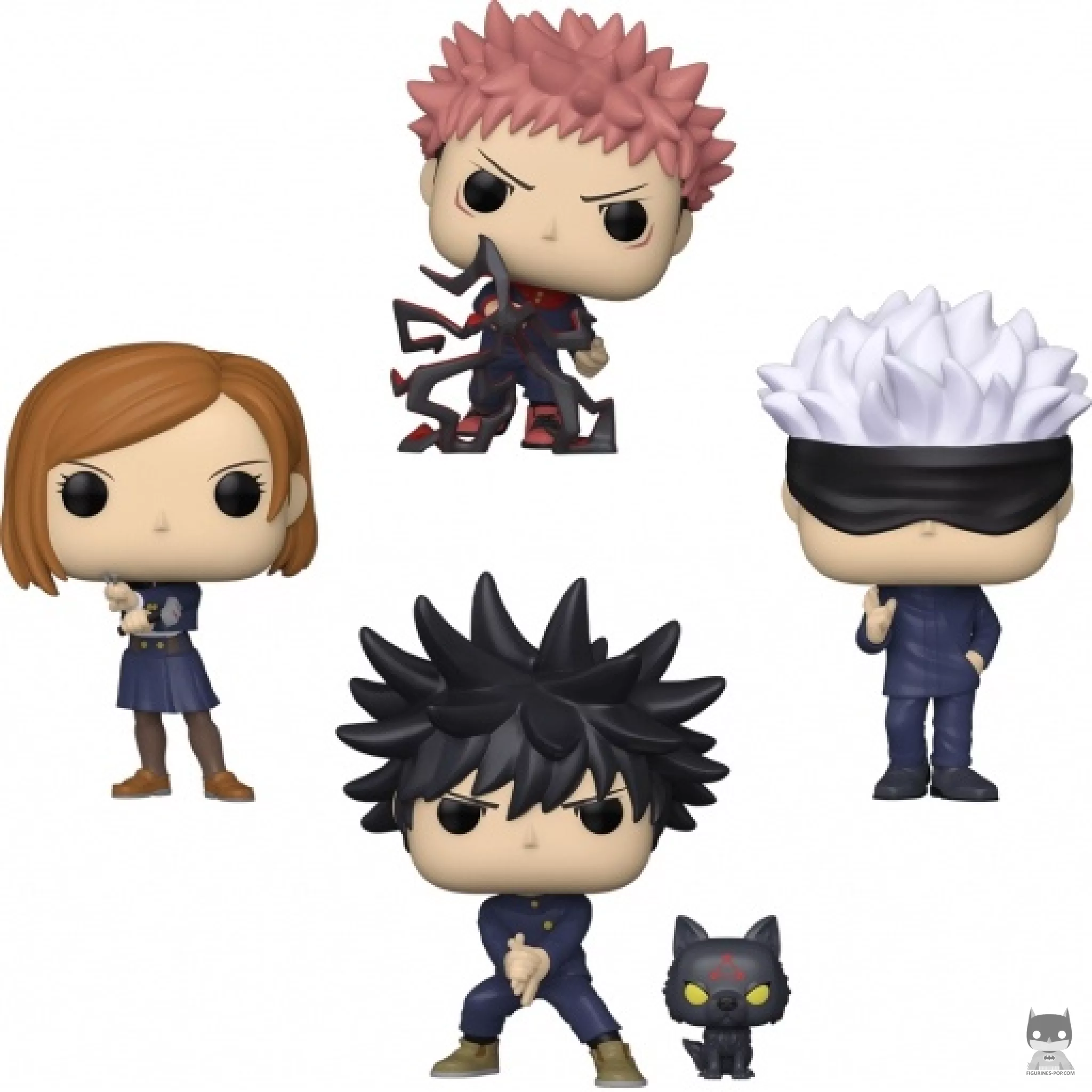 Figura Funko Pop! Yuji Itadori, Megumi Fushiguro, Nobara Kugisaki & Satoru Gojo (Brilla en la oscuridad) (Jujutsu Kaisen)