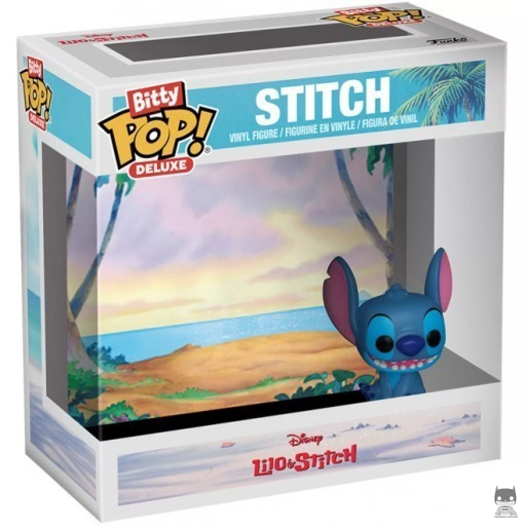 Figura Funko Pop! Stitch en la playa en su caja