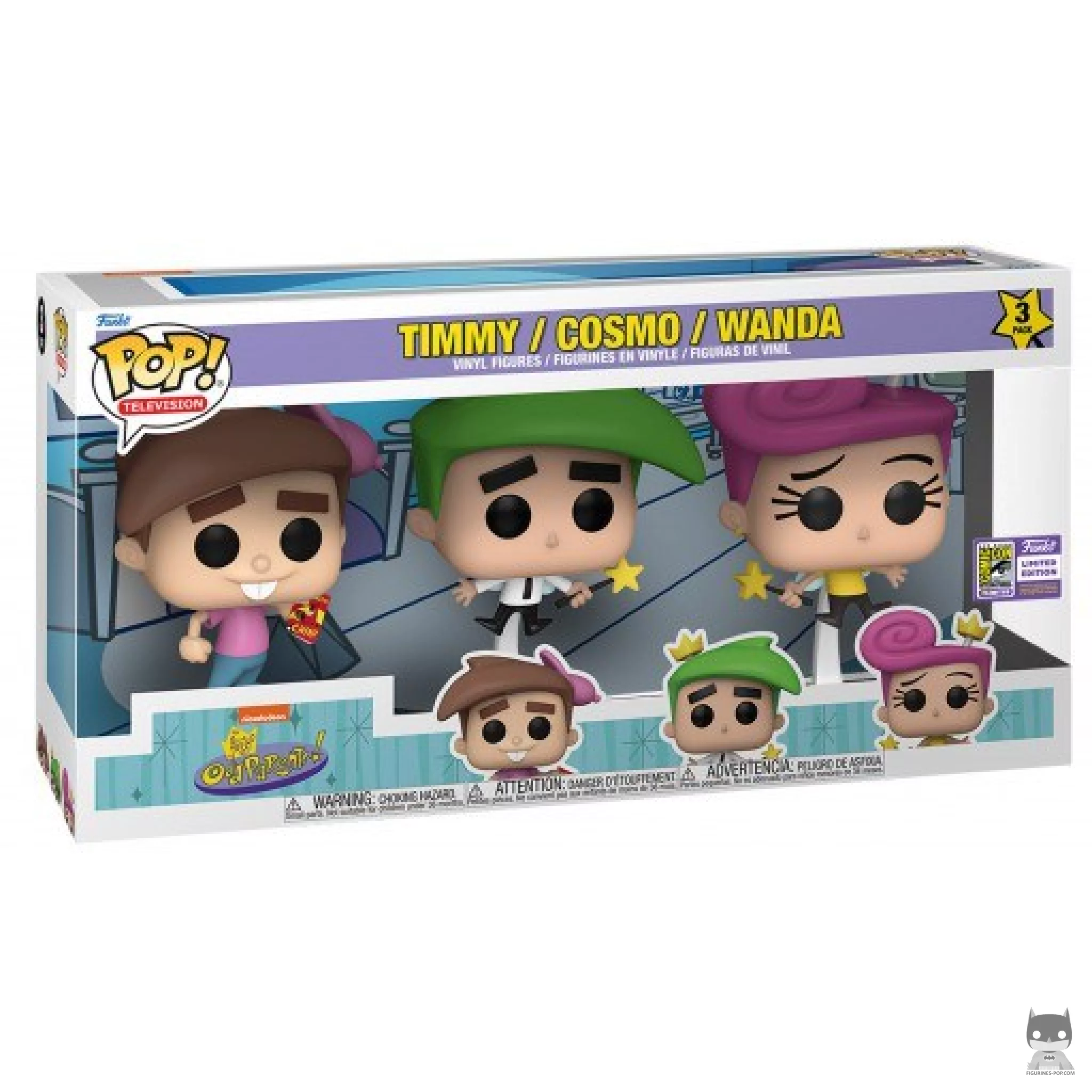 Figura Funko Pop! Timmy Turner, Wanda & Cosmo en su caja
