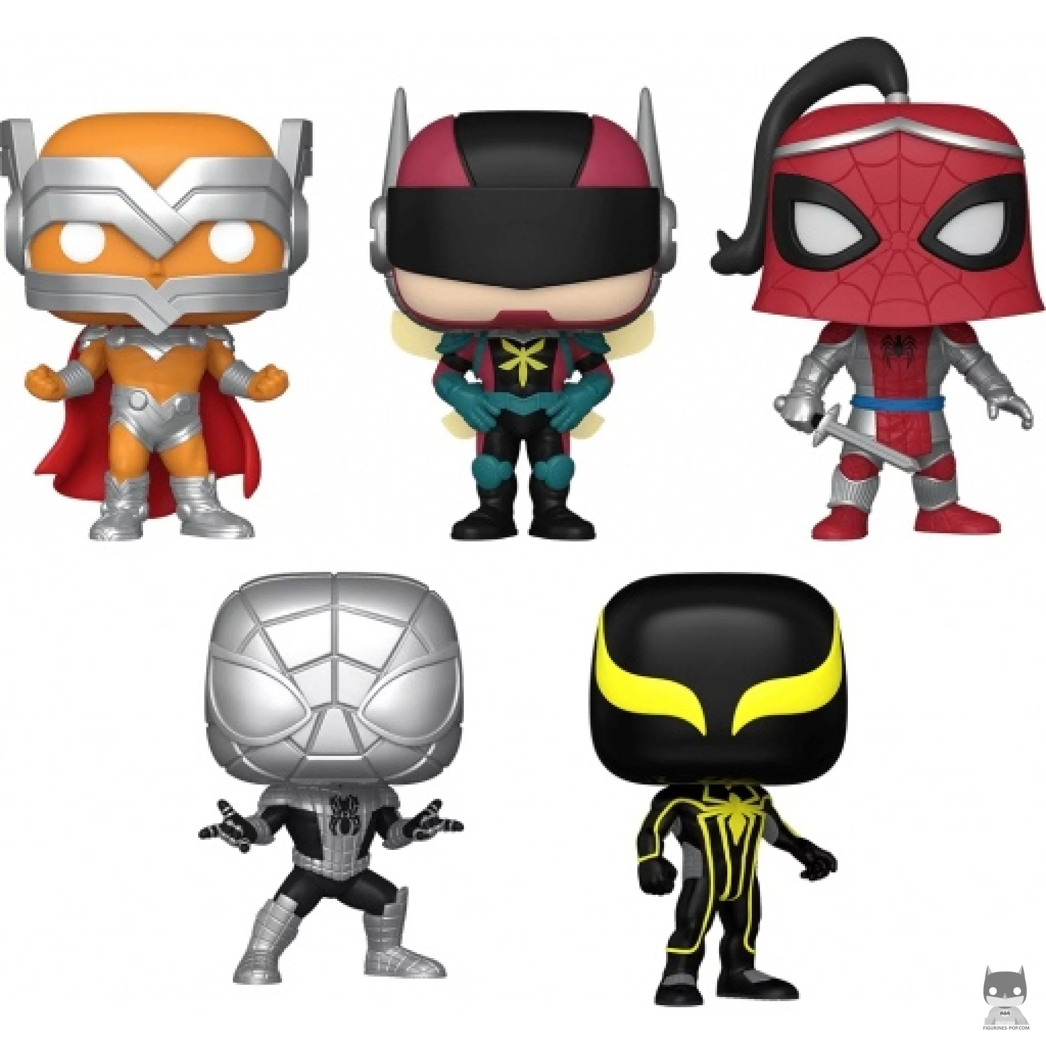 Figura Funko Pop! Prodigy, Hornet, Príncipe de Arachne, Spider-Armor MK I & Spider-Armor MK II (Marvel Comics)