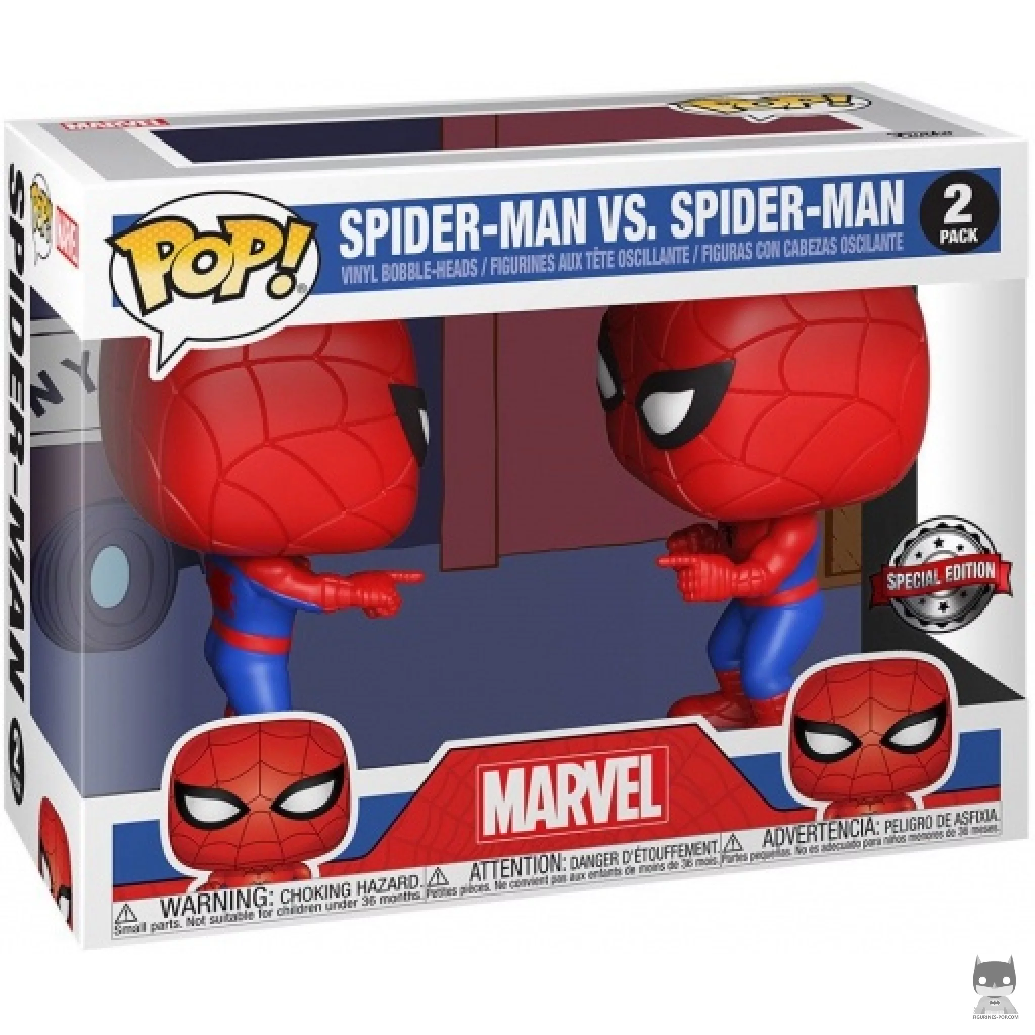 Figura Funko Pop! Spider-Man vs. Spider-Man en su caja