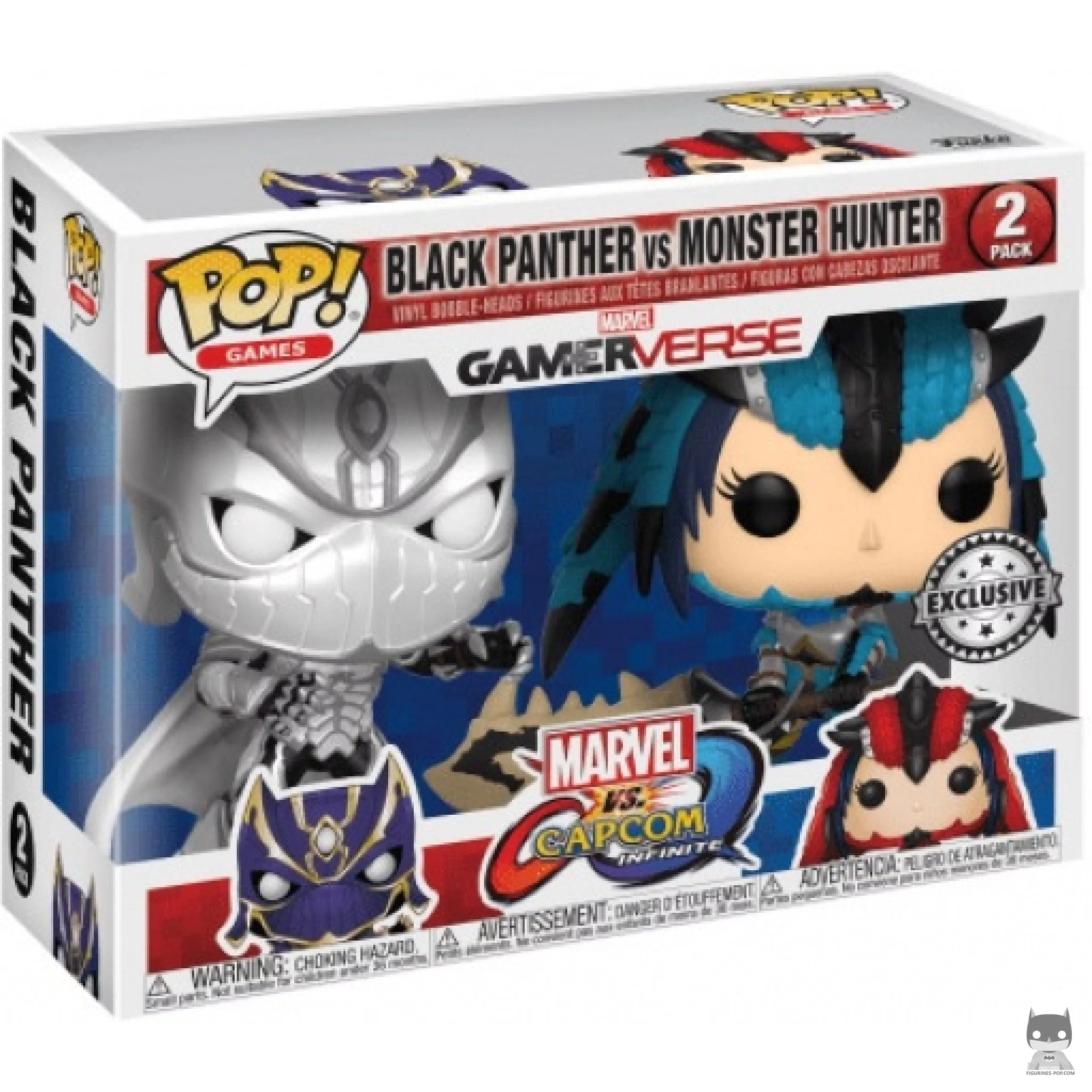 Figura Funko Pop! Black Panther vs Monster Hunter en su caja
