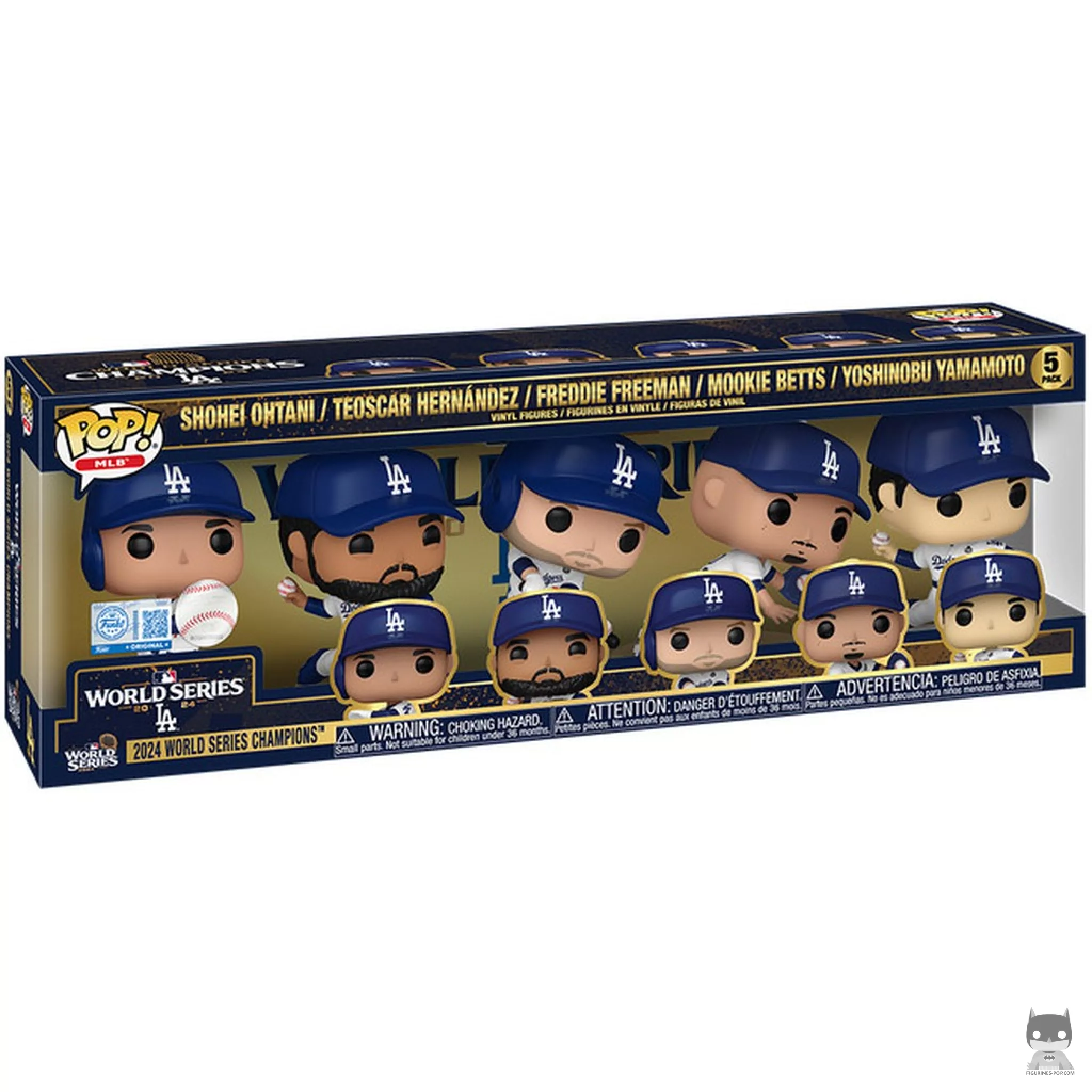 Figura Funko Pop! Los Angeles Dodgers campeones de las Series Mundiales MLB 2024 en su caja