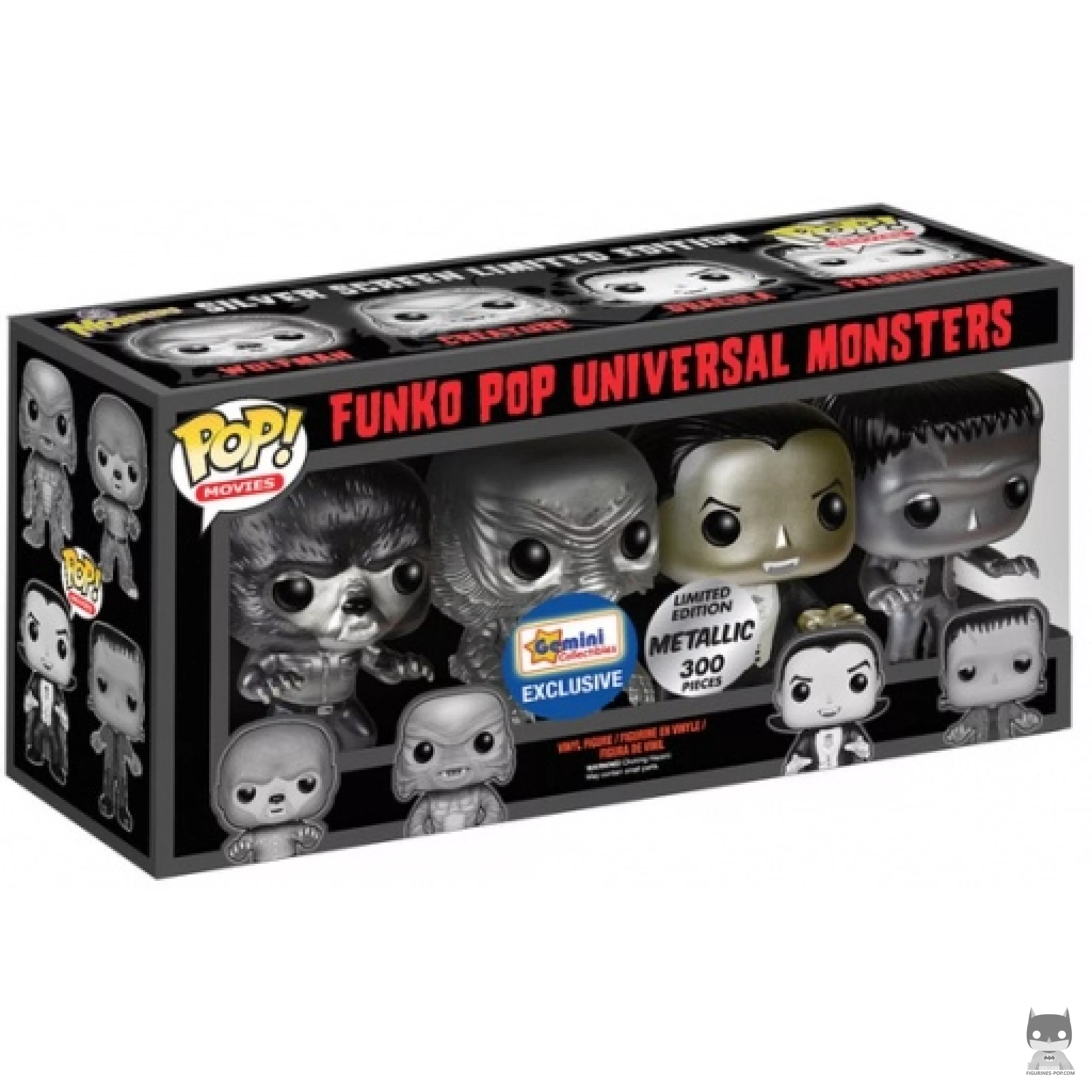 Figura Funko Pop! Monstruos de Universal (Metalizado) en su caja