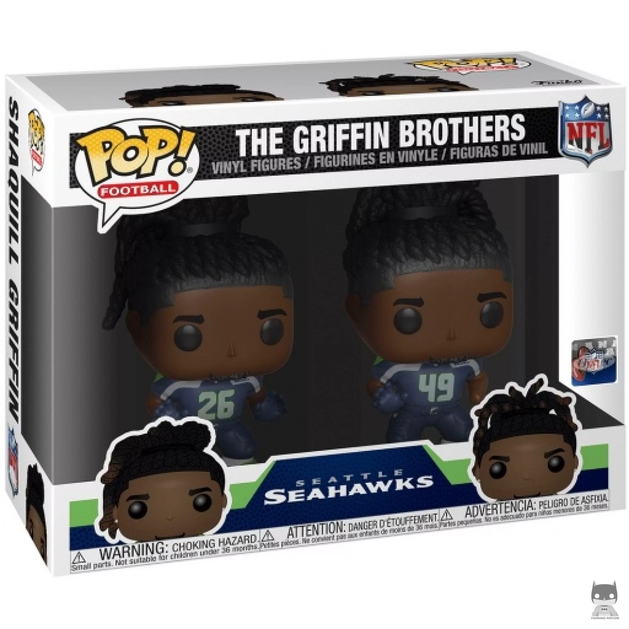 Figura Funko Pop! Los hermanos Griffin Seahawks en su caja