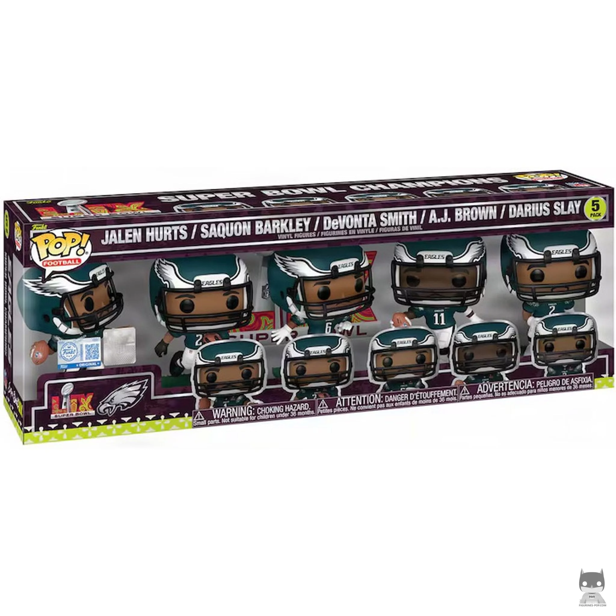 Figura Funko Pop! Philadelphia Eagles campeones de la Super Bowl LIX en su caja