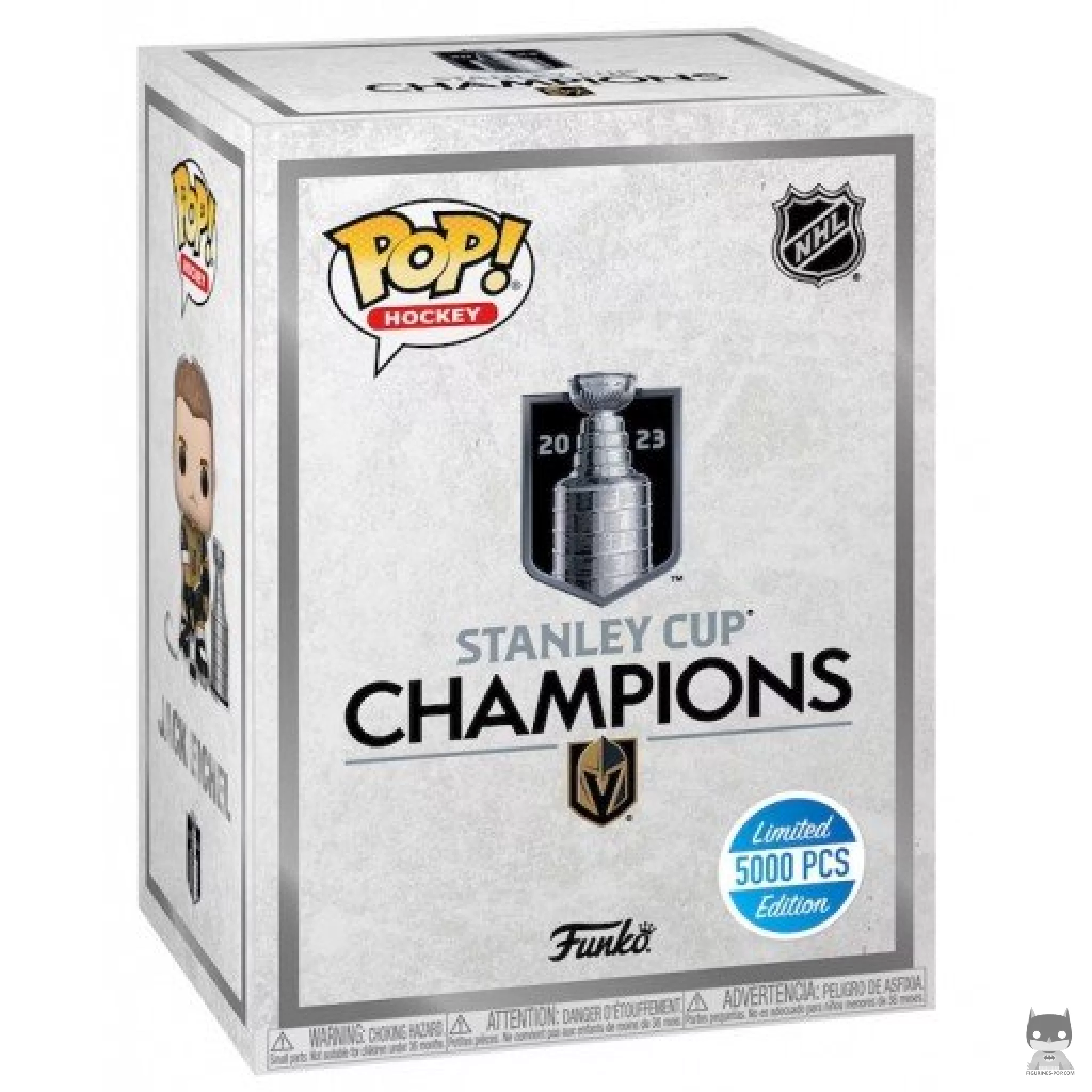 Figura Funko Pop! Jack Eichel con la Stanley Cup campeones 2023 en su caja