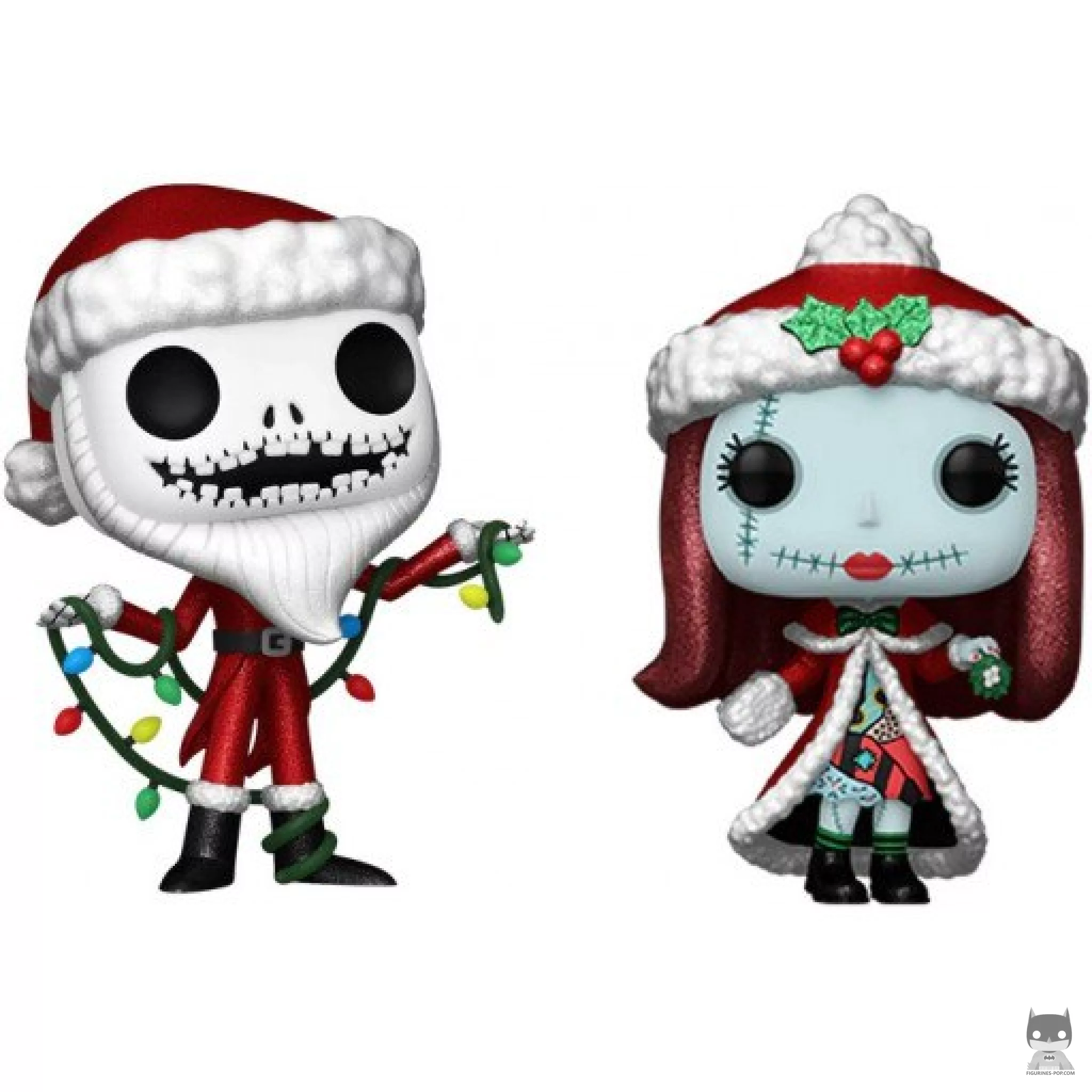 Figura Funko Pop! Jack Papá Noel & Sally navideña (Purpurina de diamante) (Pesadilla antes de Navidad)