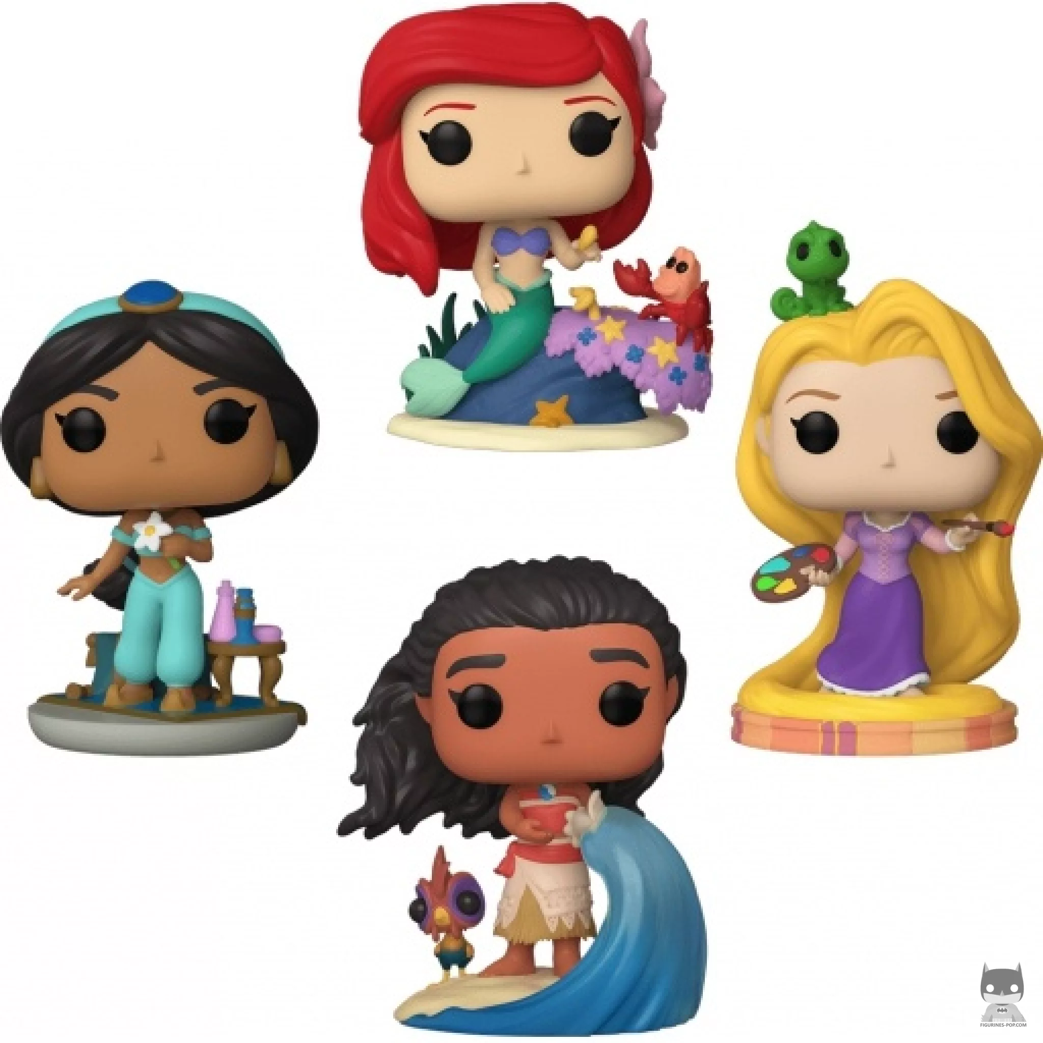 Figura Funko Pop! Ariel, Jasmine, Rapunzel & Vaiana (Brilla en la oscuridad) (Princesas Disney)