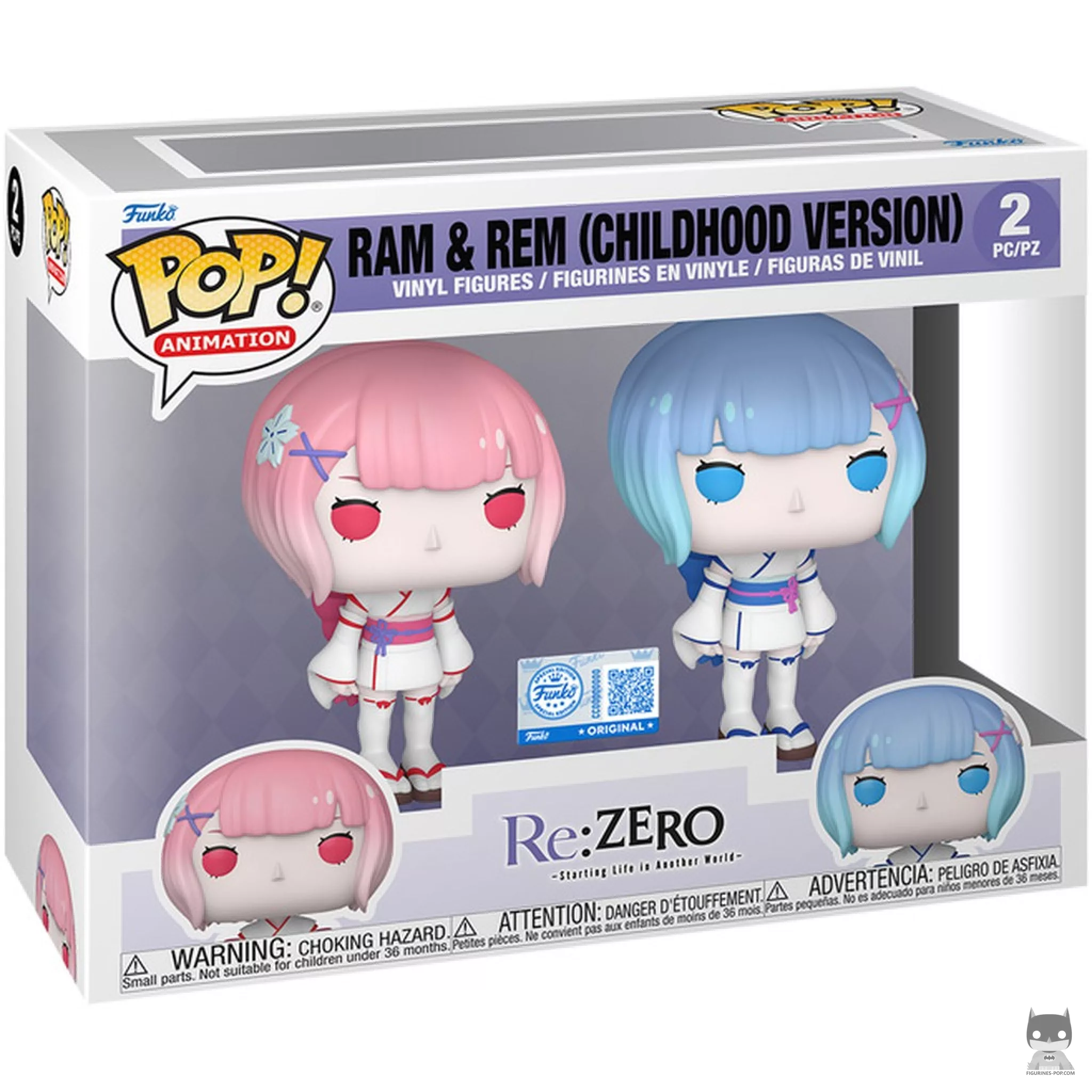Figura Funko Pop! Ram & Rem (Versión infancia) en su caja