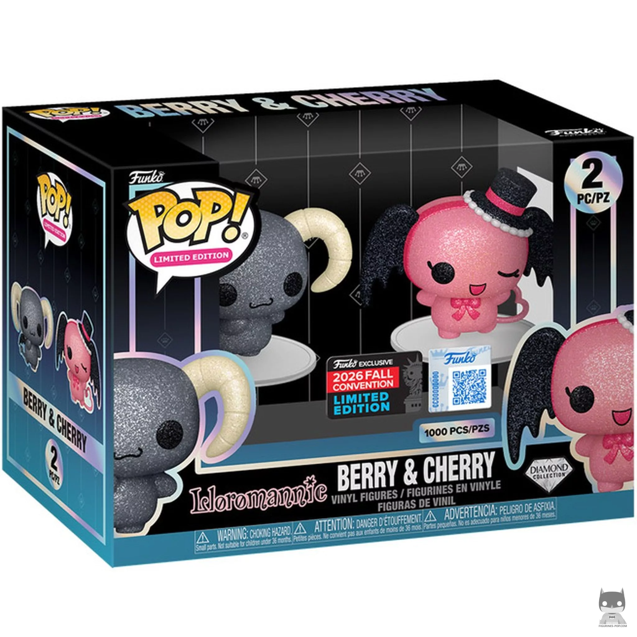 Figura Funko Pop! Berry & Cherry (Purpurina de diamante) en su caja