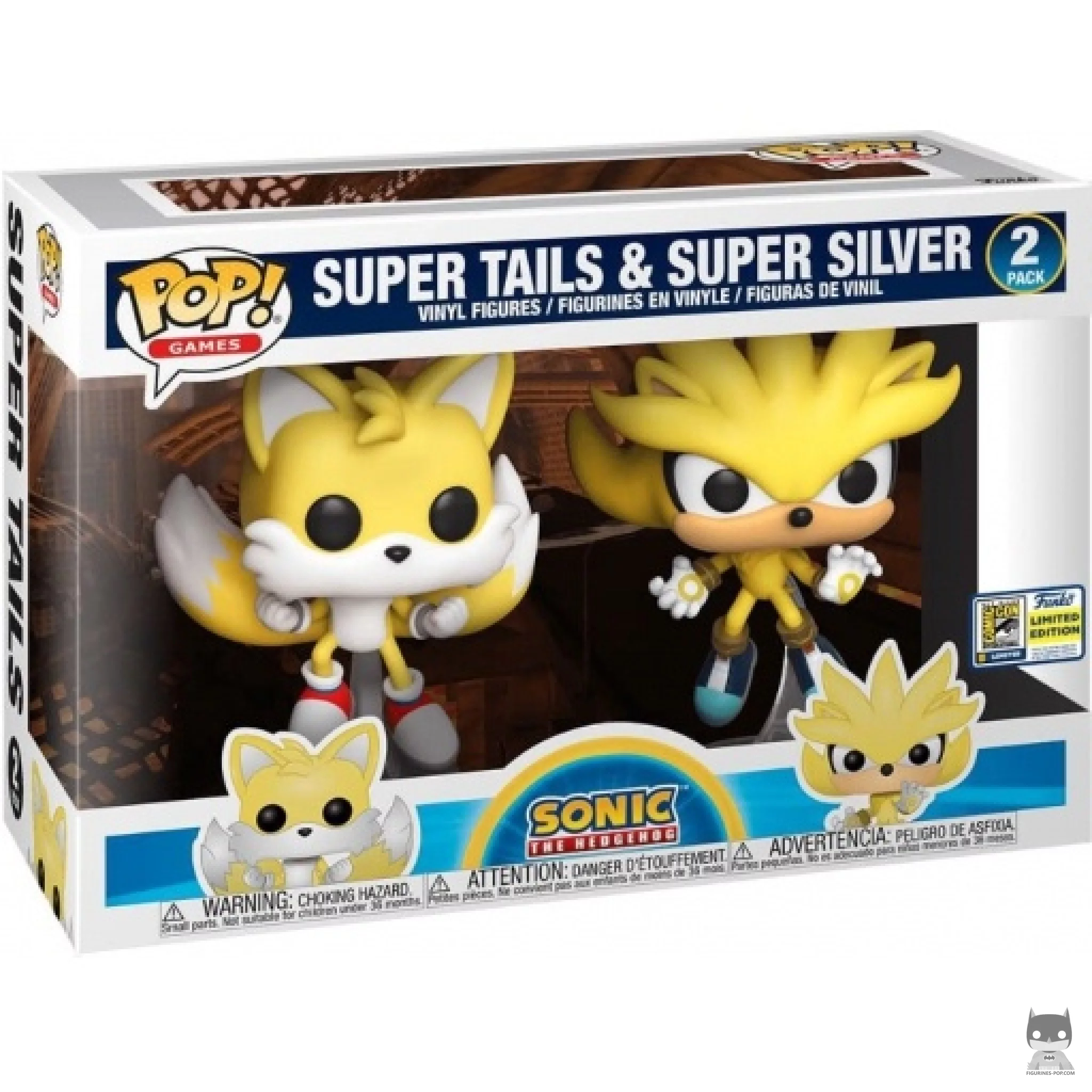 Figura Funko Pop! Super Tails & Super Silver en su caja