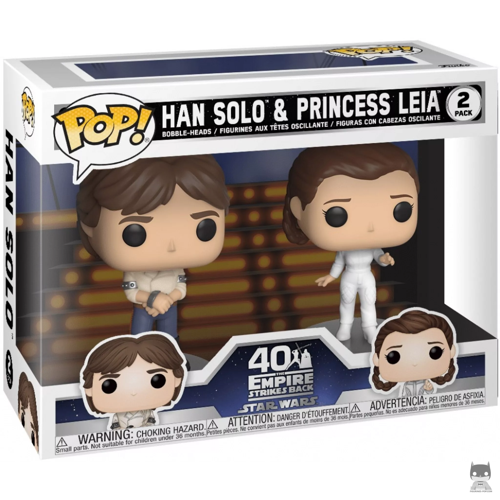Figura Funko Pop! Han Solo & Princesa Leia en su caja