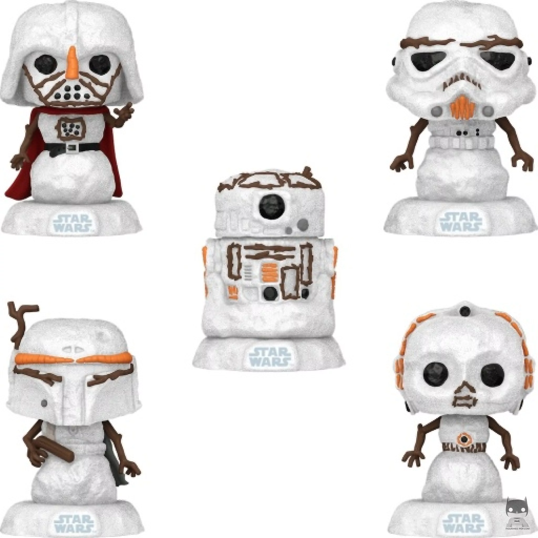 Figura Funko Pop! Darth Vader, Stormtrooper, Boba Fett, C-3PO & R2-D2 muñecos de nieve (Star Wars (Navidad))