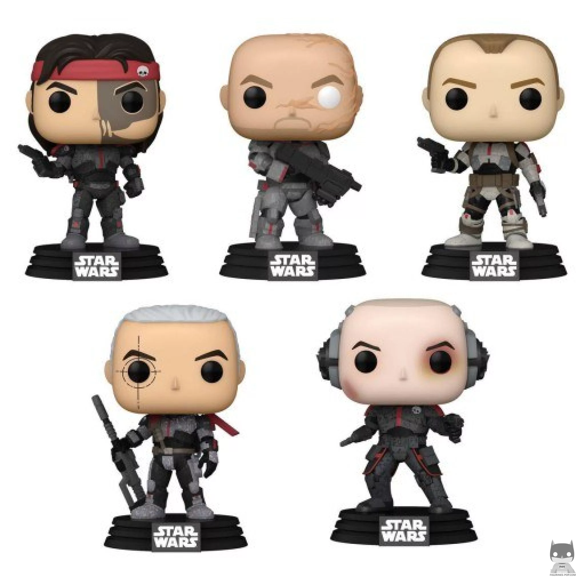 Figura Funko Pop! Pack Star Wars: La Remesa Mala (Hunter, Wrecker, Tech, Crosshair & Echo) (Star Wars: The Bad Batch)
