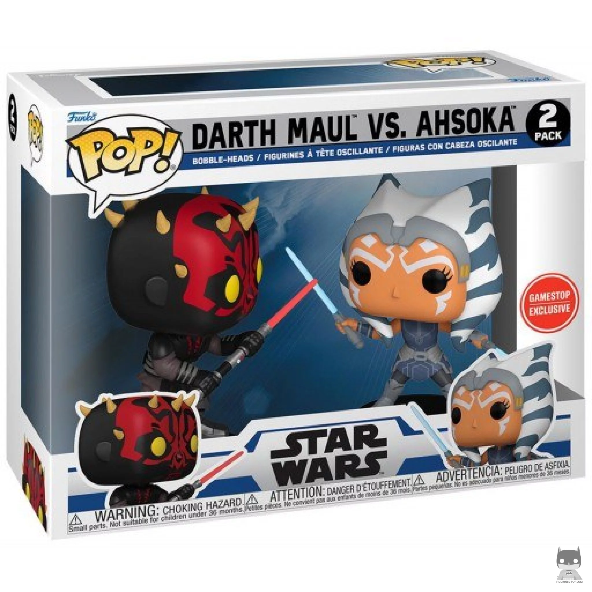 Figura Funko Pop! Darth Maul vs Ahsoka en su caja