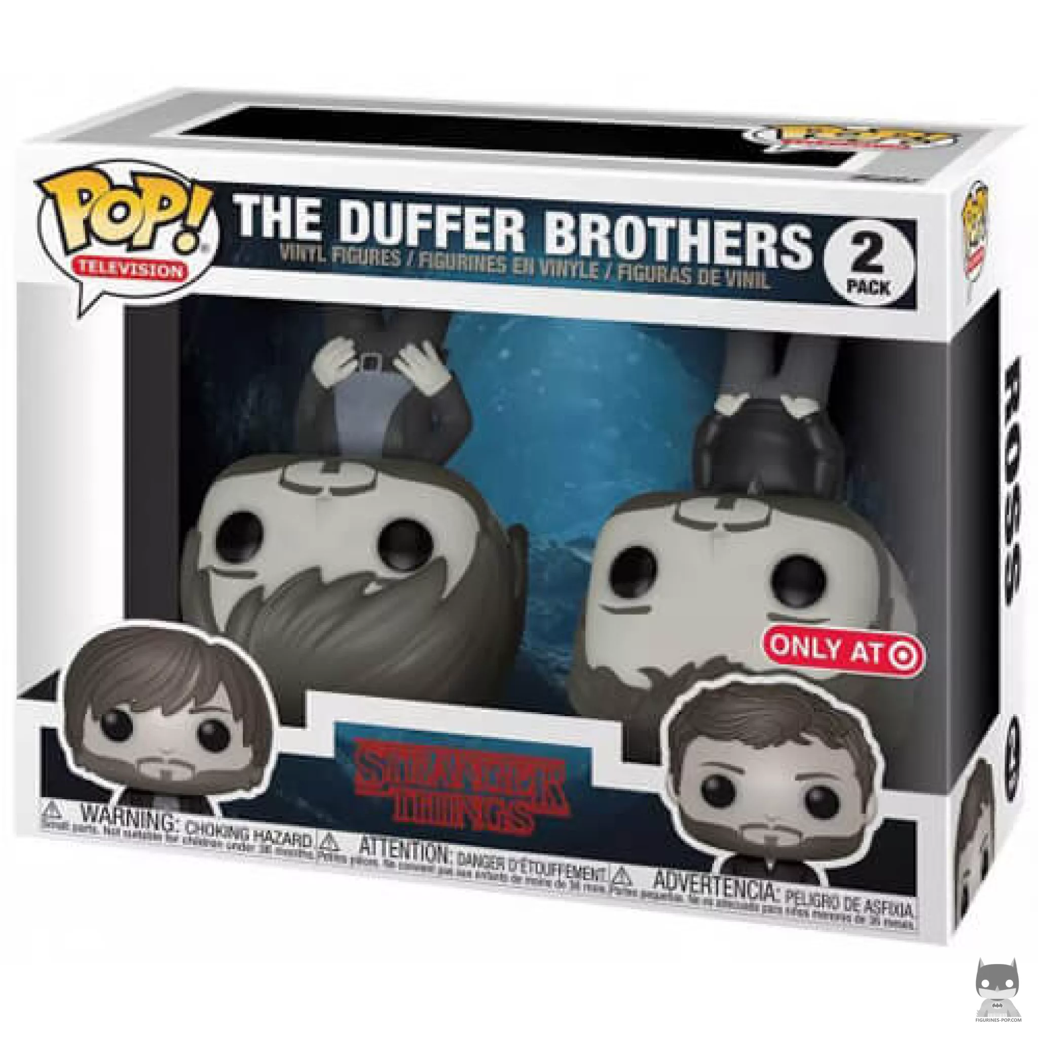 Figura Funko Pop! The Duffer Brothers del revés en su caja