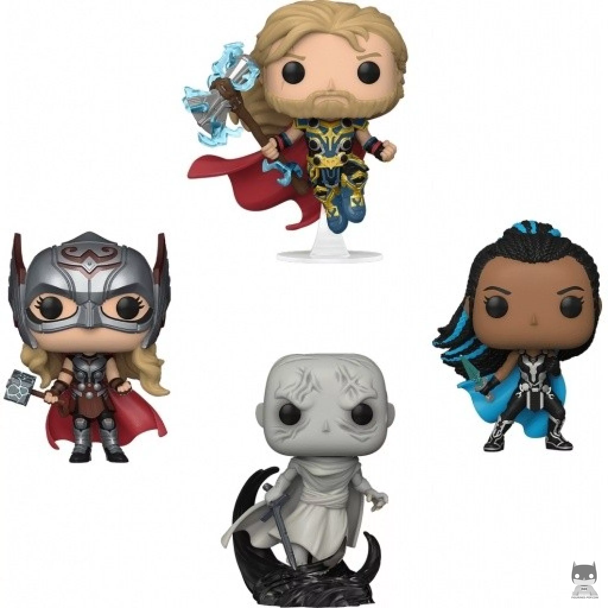 Figura Funko Pop! Thor, Poderosa Thor, Valquiria & Gorr (Thor: Love and Thunder)