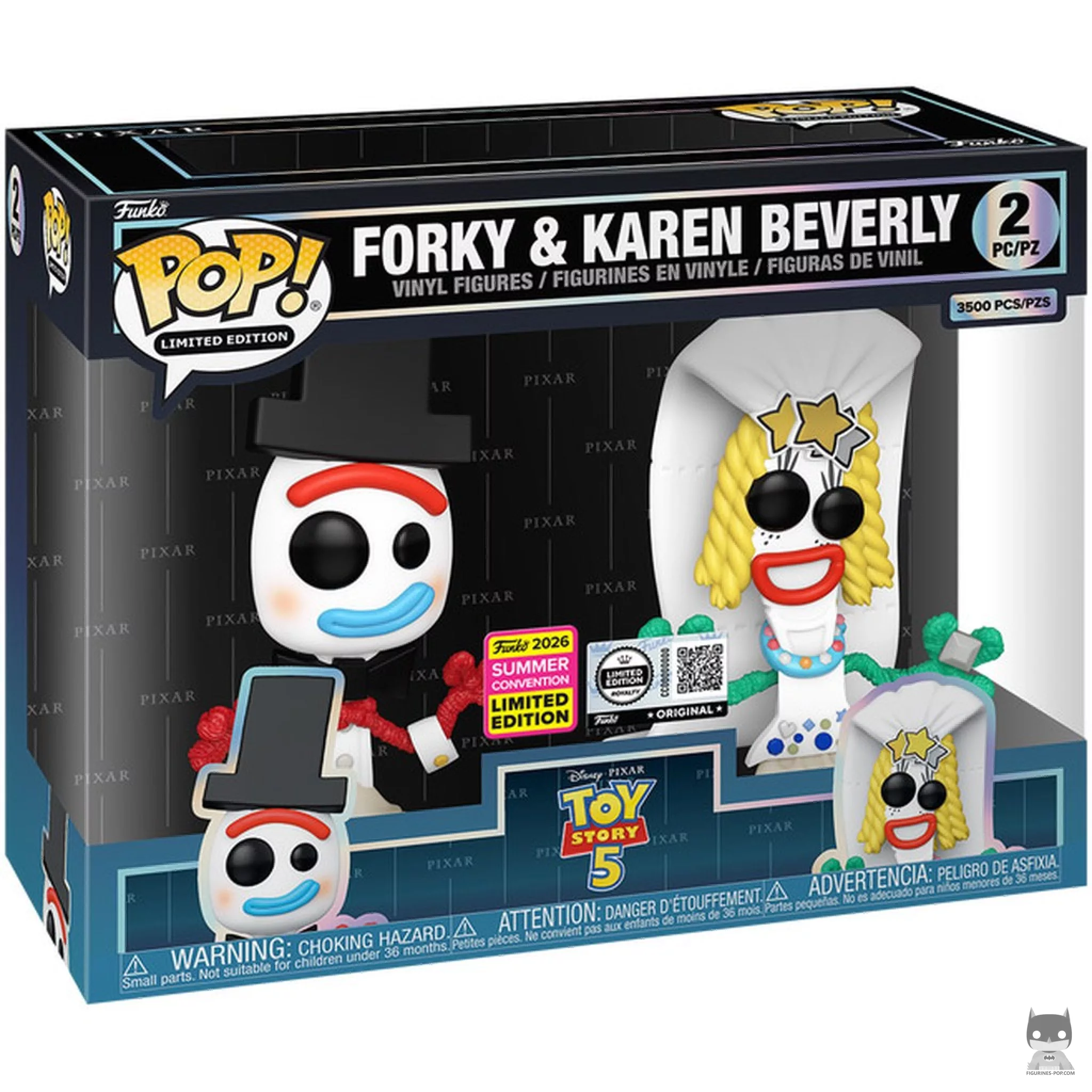 Figura Funko Pop! Forky & Karen Beverly en su caja