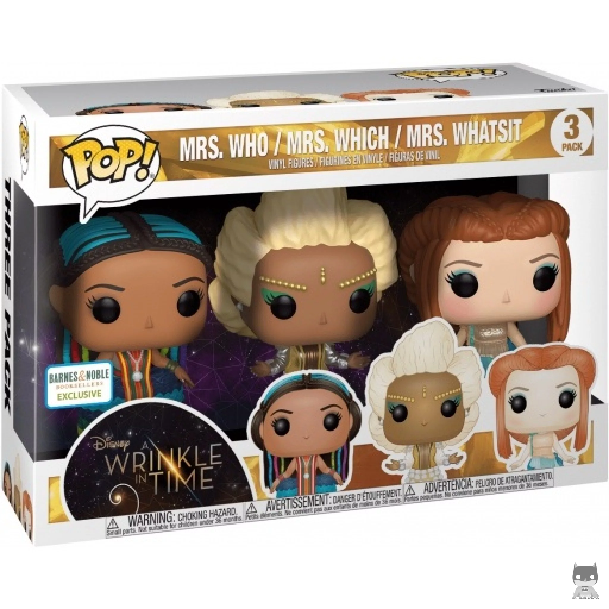Figura Funko Pop! Señora Quién, Señora Cuál & Señora Qué en su caja