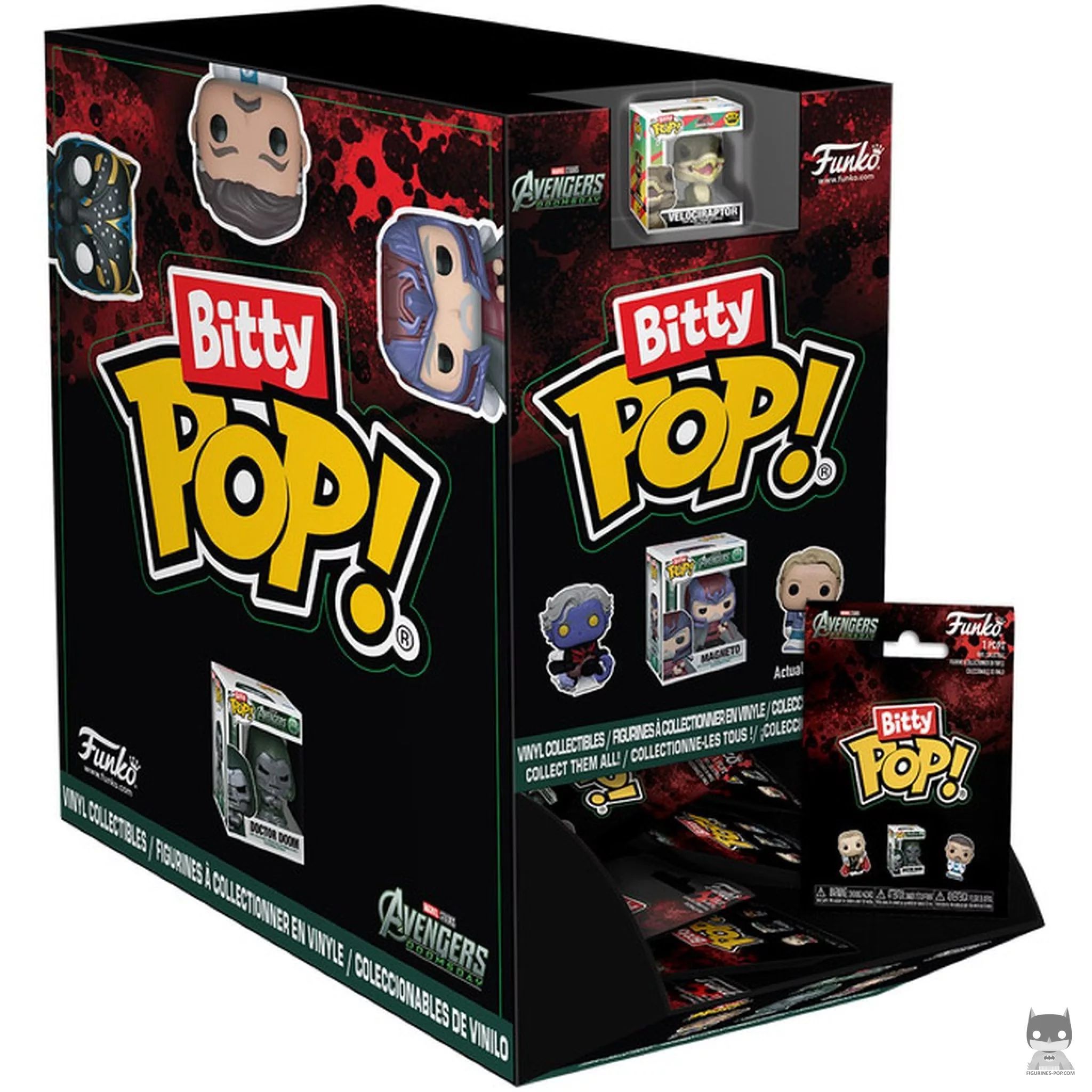 Figura Funko Pop! Caja misteriosa Bitty Pop Vengadores: Doomsday en su caja