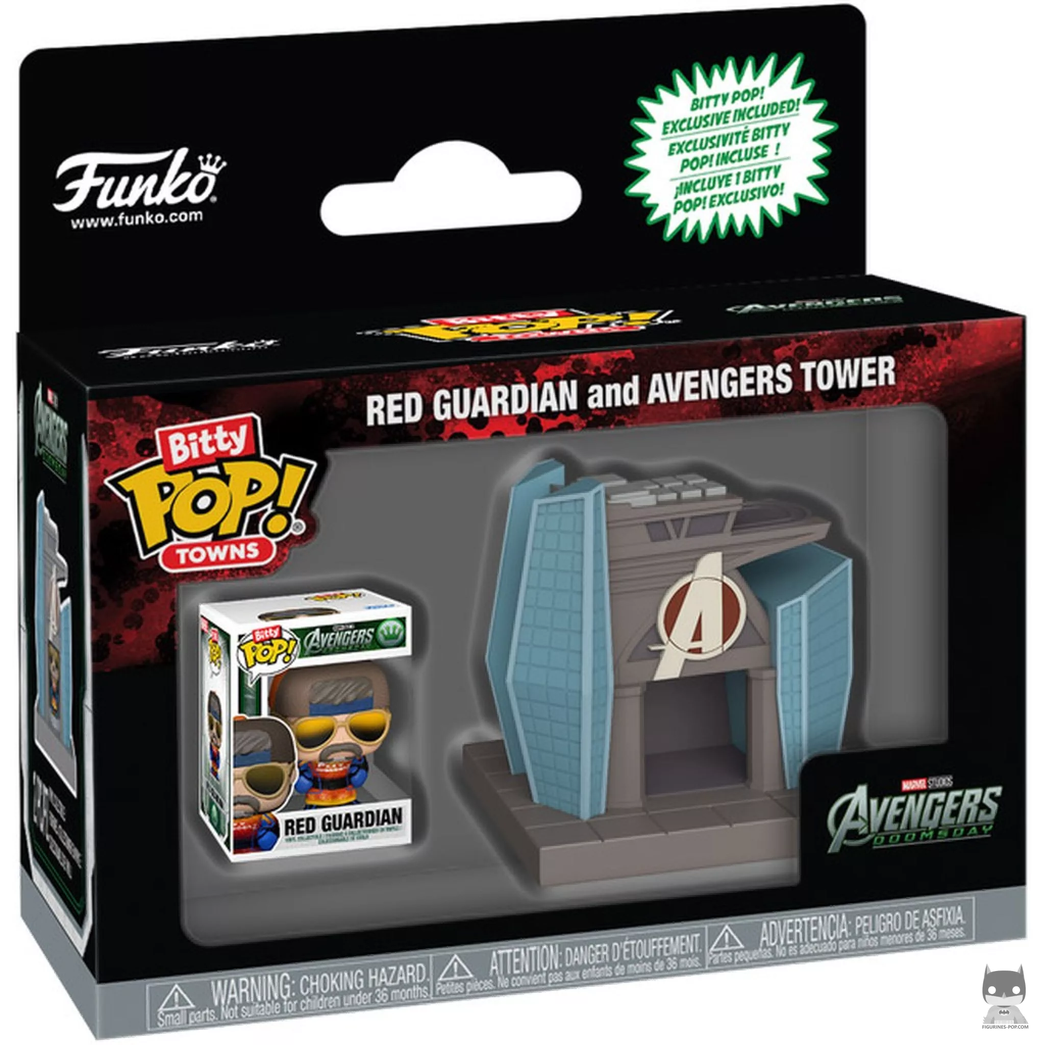 Figura Funko Pop! Guardián Rojo y la Torre de los Vengadores en su caja