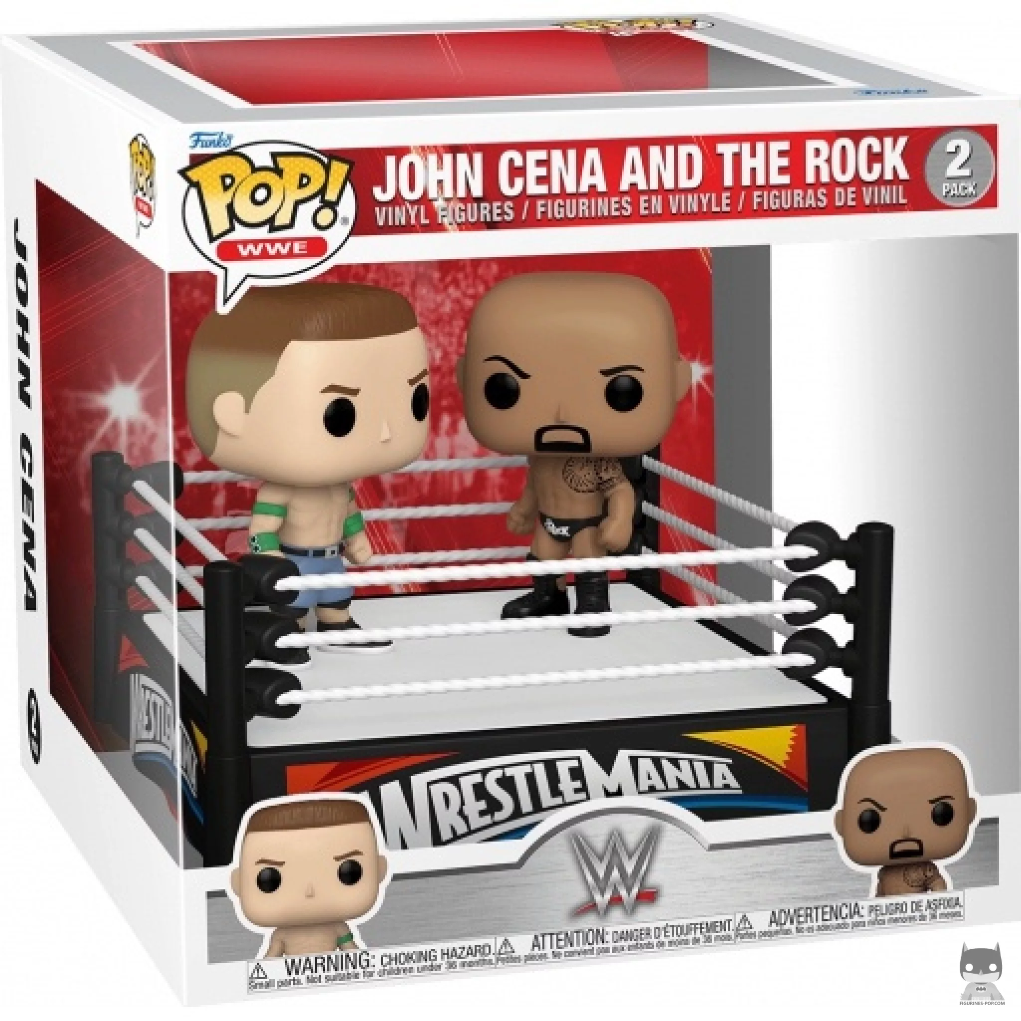 Figura Funko Pop! John Cena & The Rock en su caja