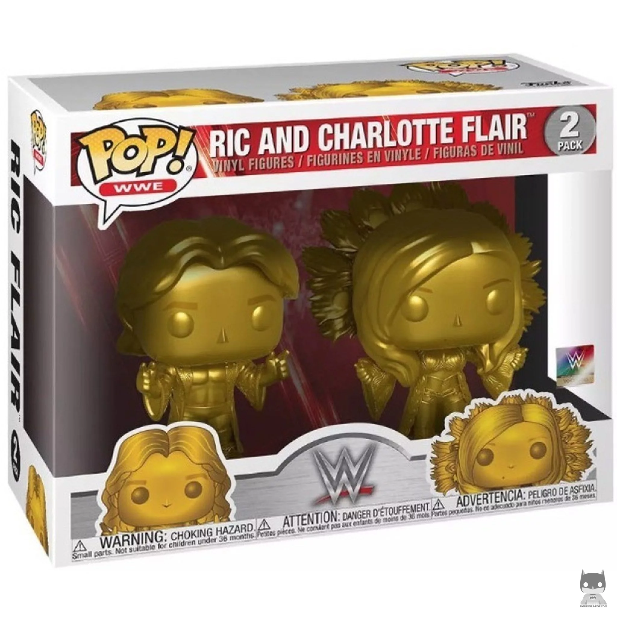 Figura Funko Pop! Ric & Charlotte Flair (Dorado) en su caja