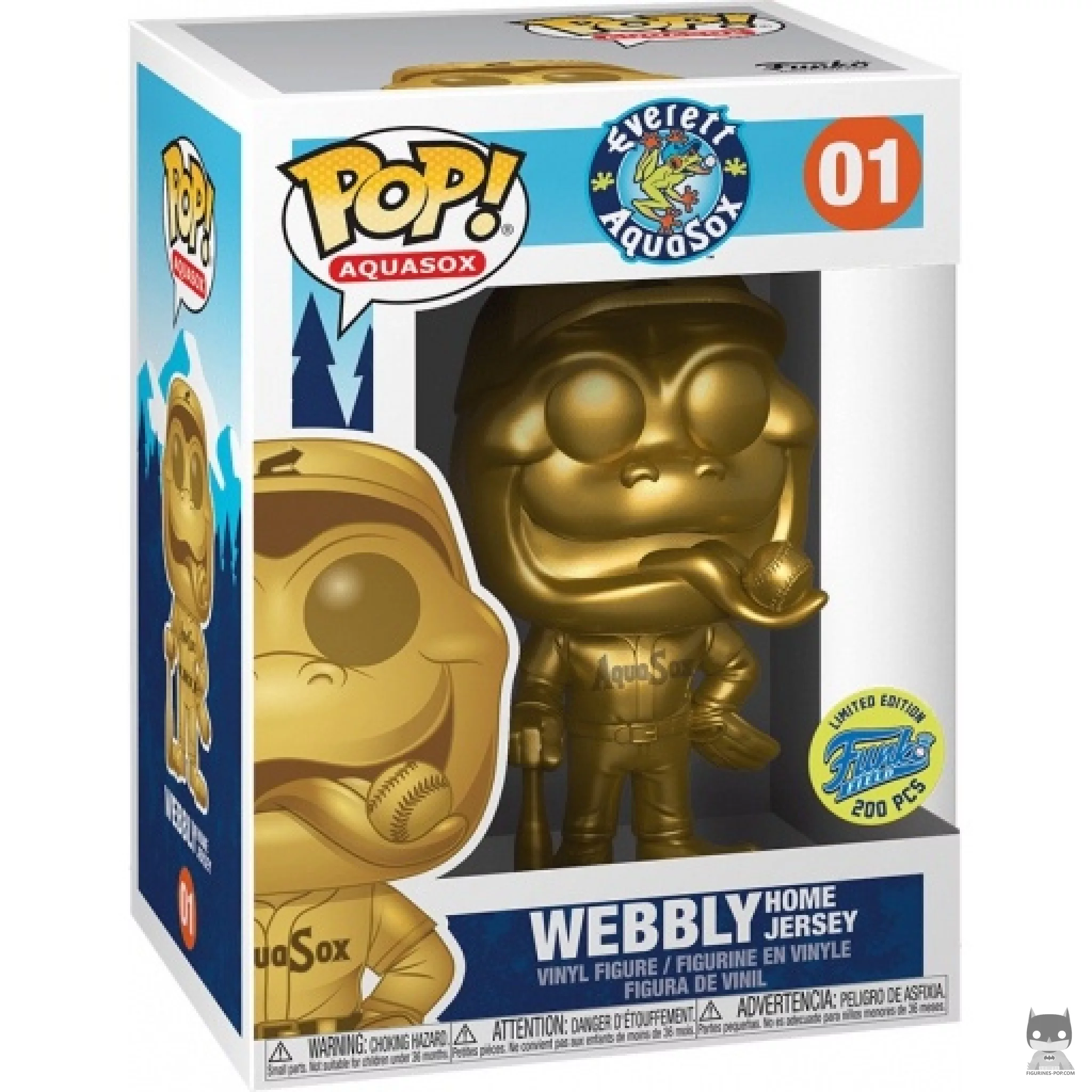 Figura Funko Pop! Webbly camiseta local (Dorado) en su caja