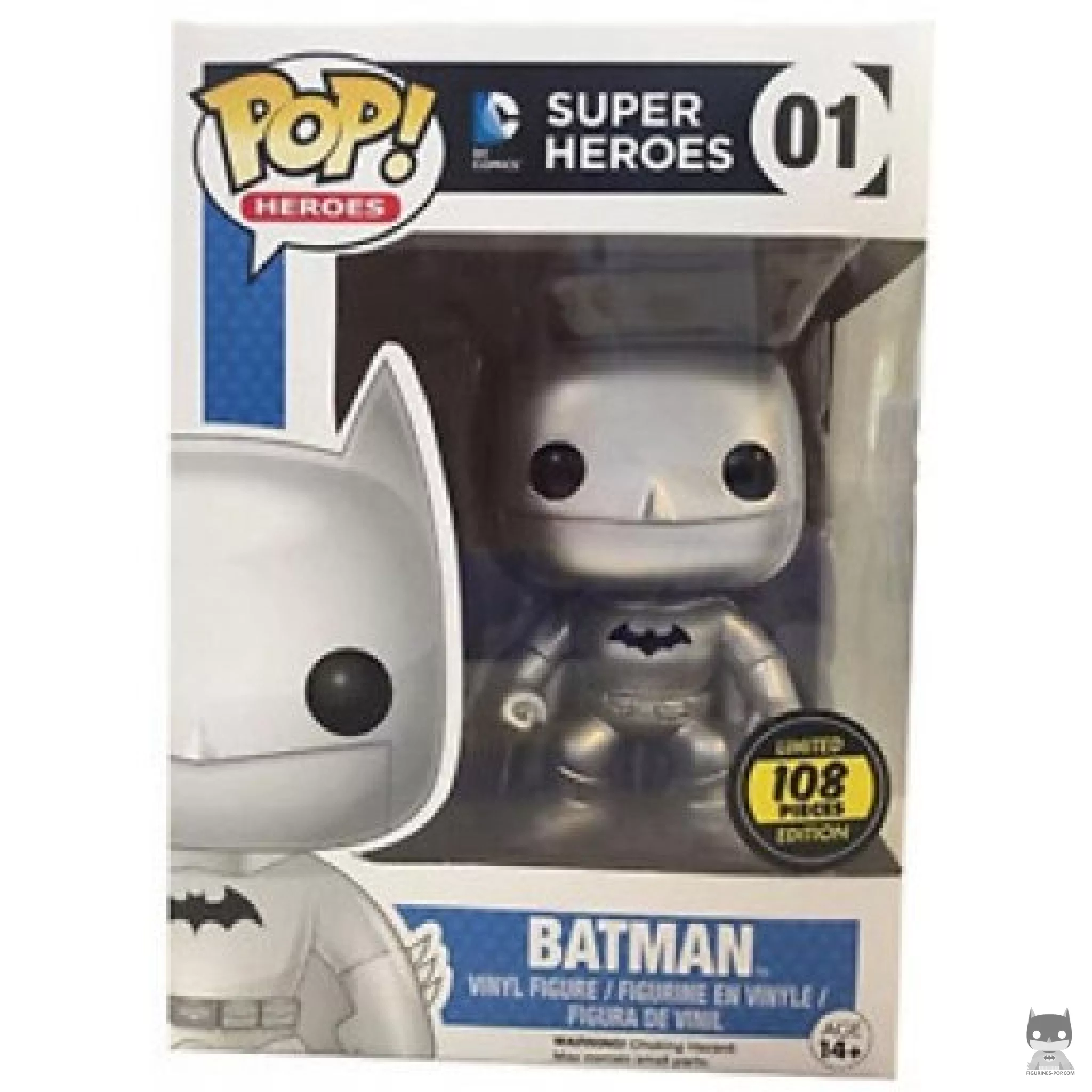 Figura Funko Pop! Batman (Plateado) en su caja