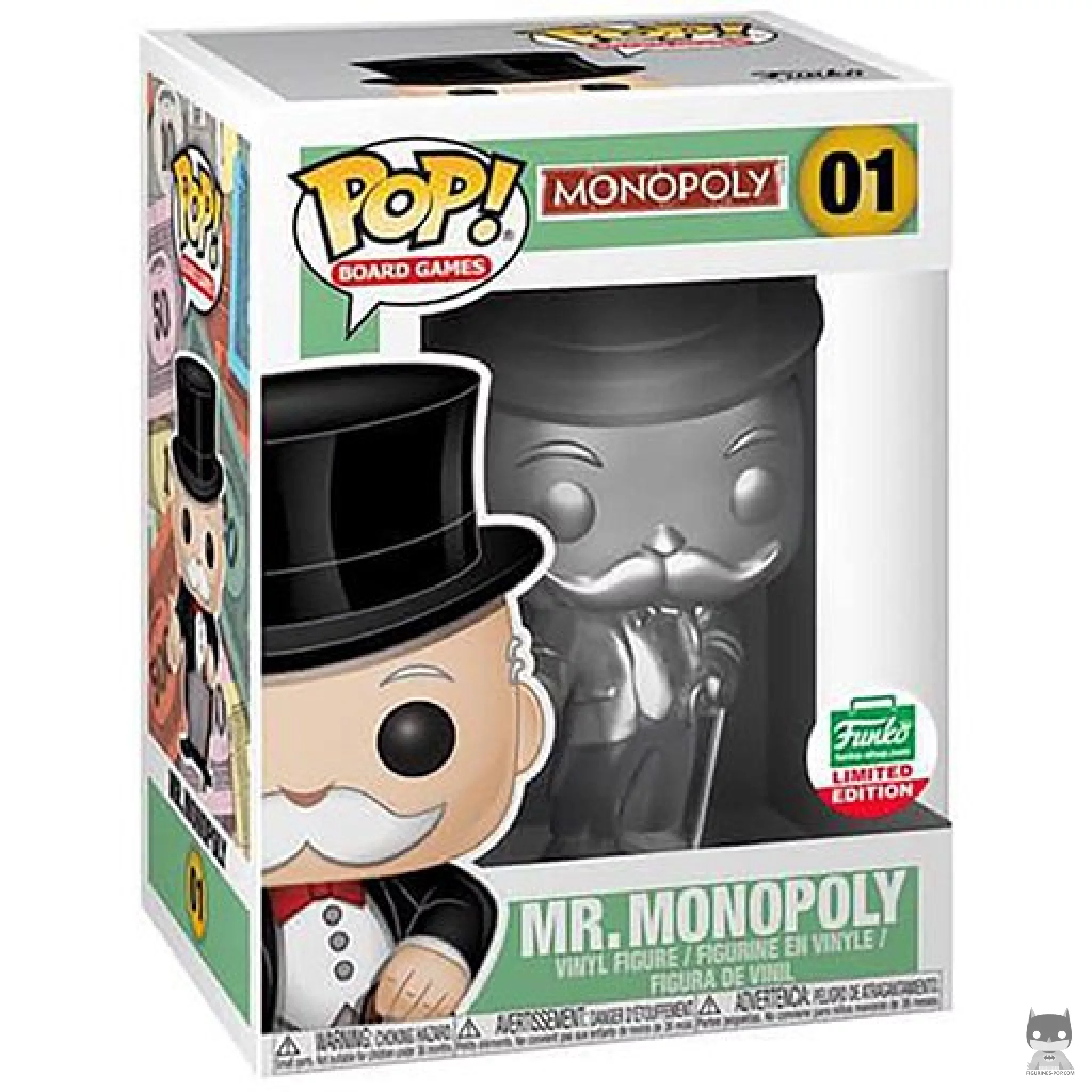 Figura Funko Pop! Mr. Monopoly (Plateado) en su caja