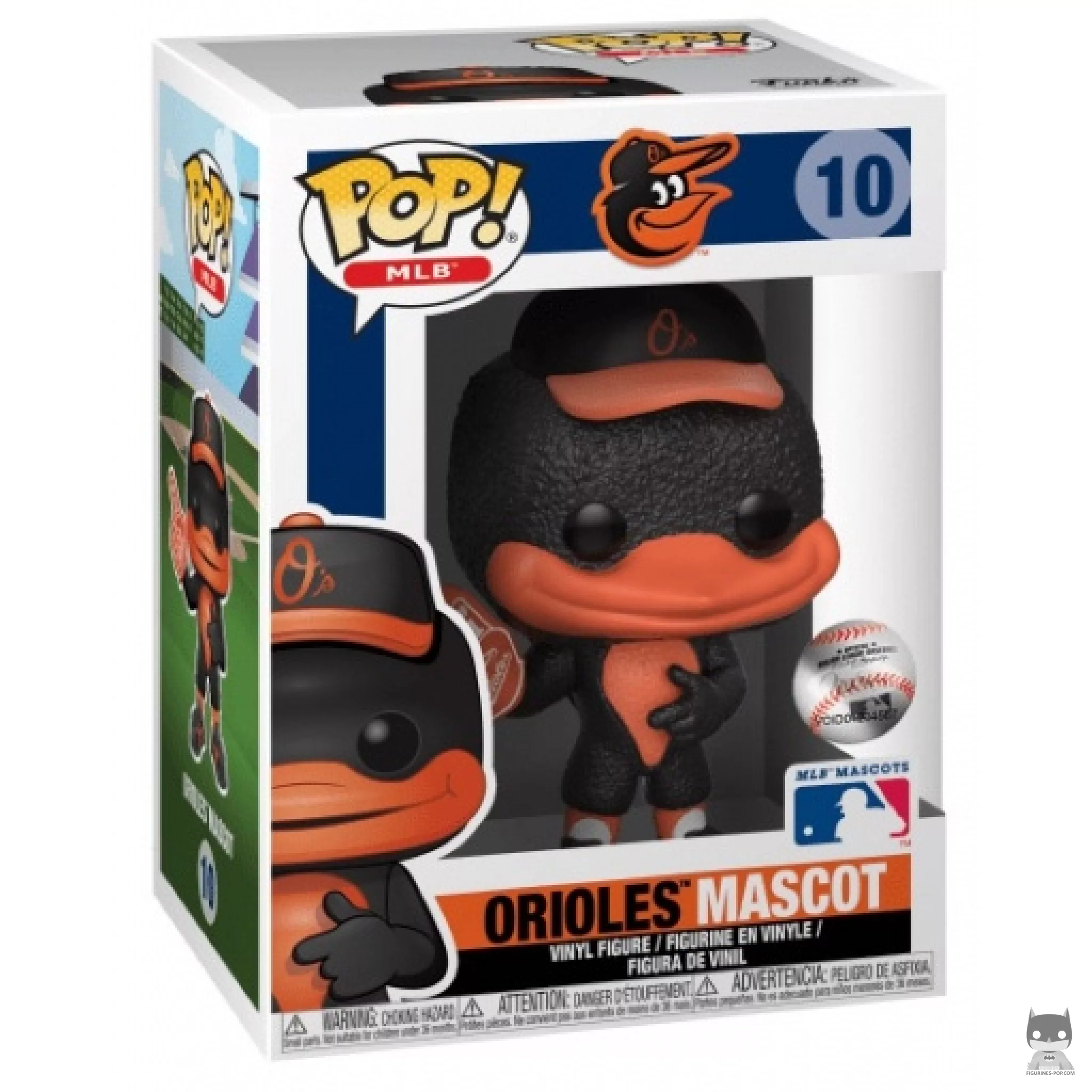 Figura Funko Pop! Mascota de los Orioles en su caja