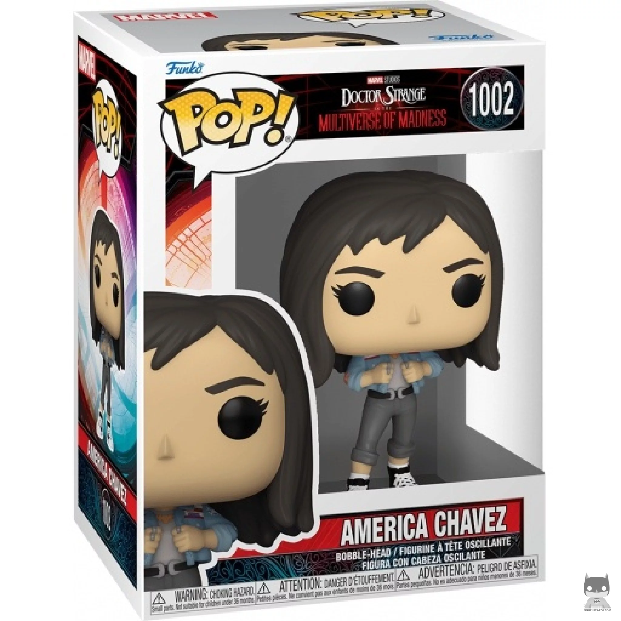 Figura Funko Pop! America Chavez en su caja