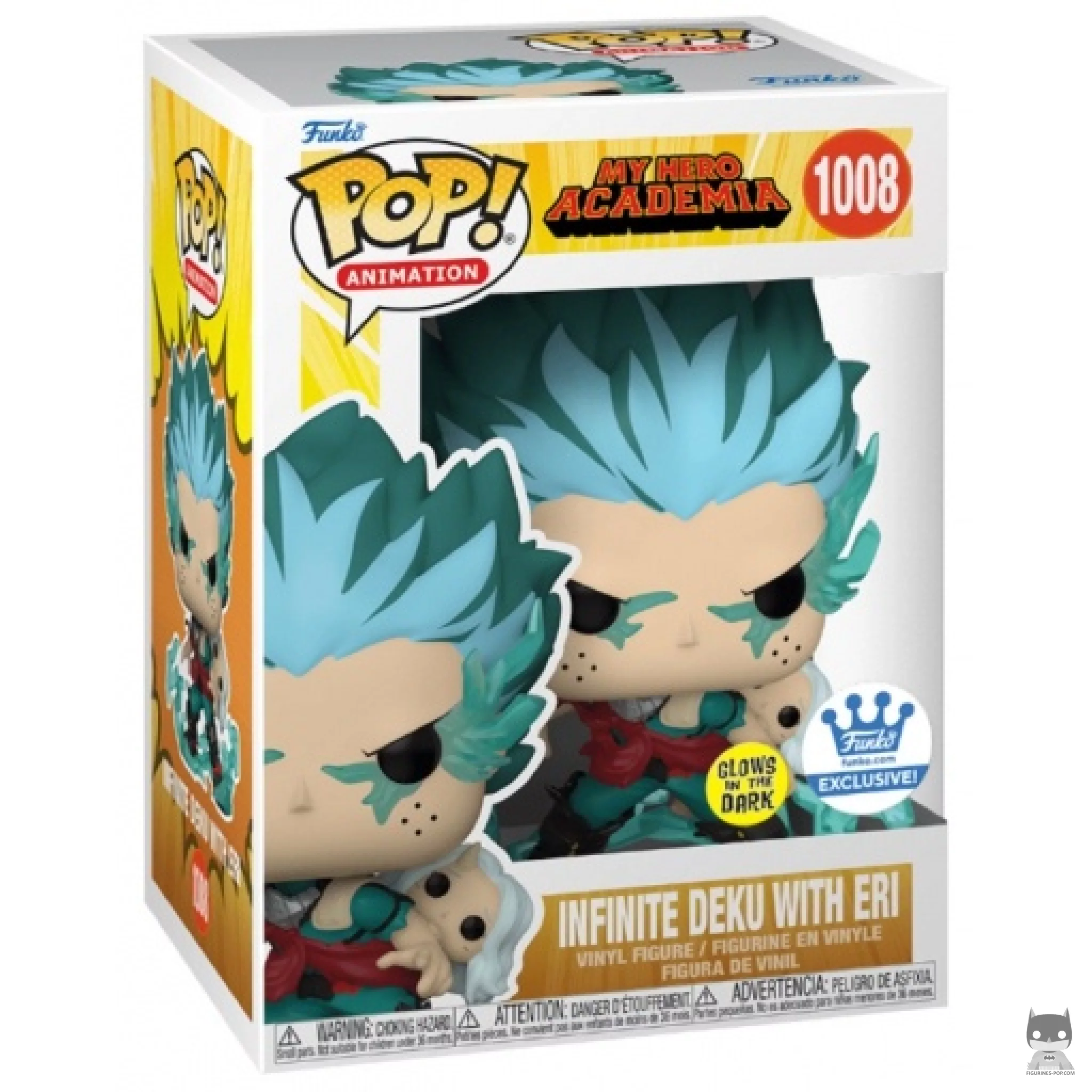Figura Funko Pop! Deku Infinito con Eri (Brilla en la oscuridad) en su caja
