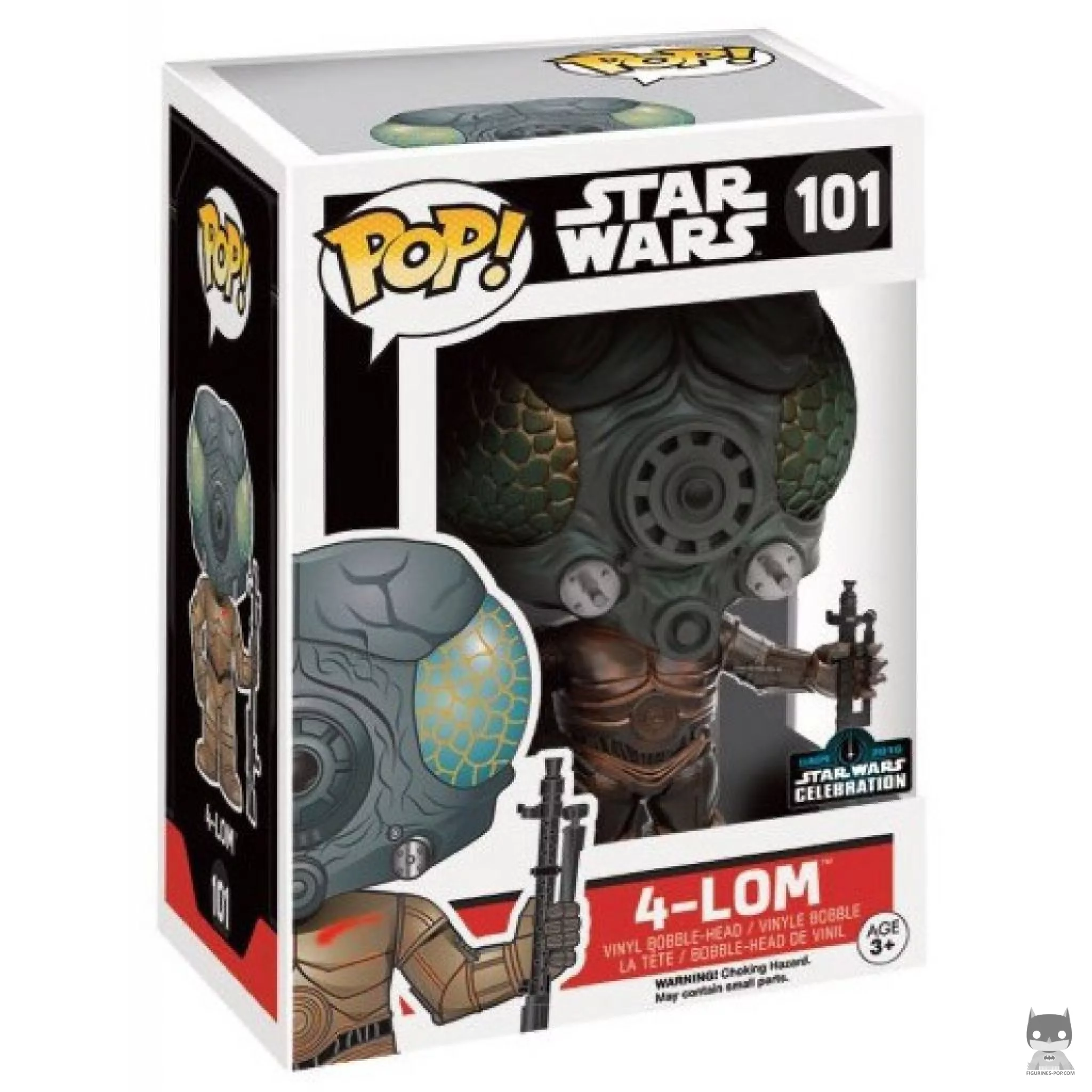 Figura Funko Pop! 4-LOM Celebration en su caja