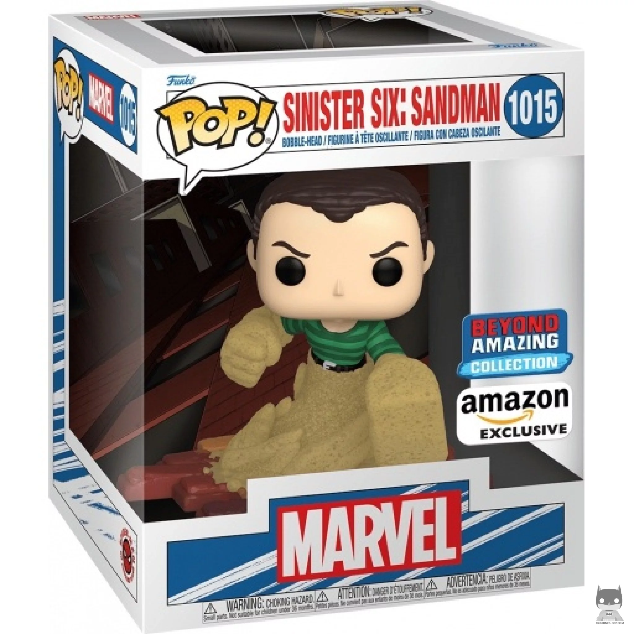 Figura Funko Pop! Seis Siniestros: Hombre de Arena en su caja