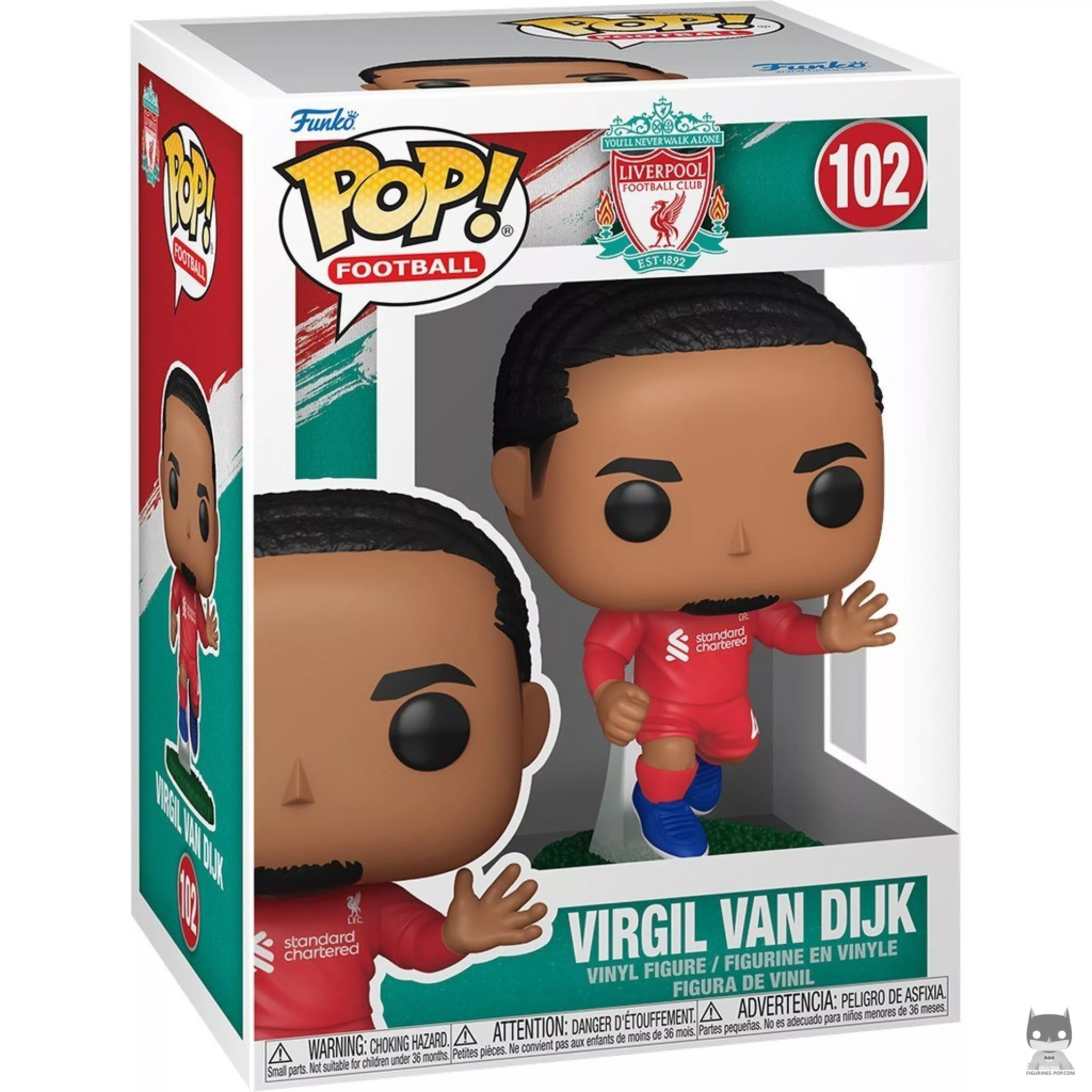 Figura Funko Pop! Virgil van Dijk (Liverpool) en su caja