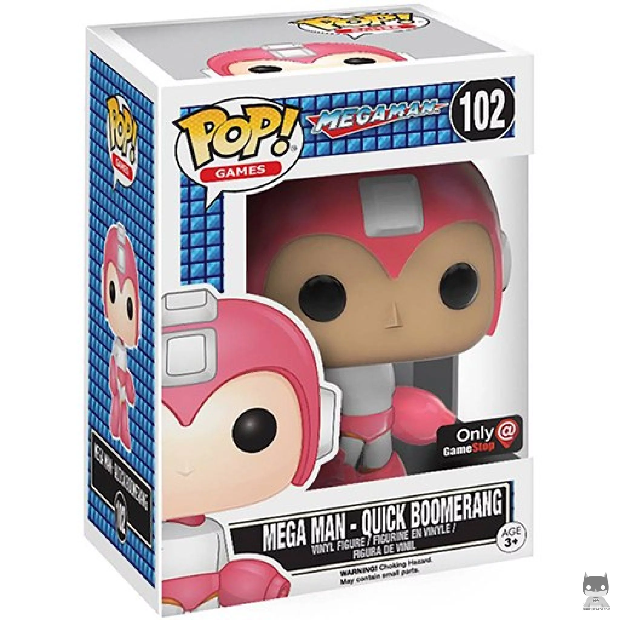 Figura Funko Pop! Mega Man (Quick Boomerang) en su caja